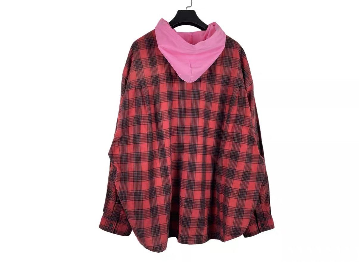 Balenciaga Balenciaga Plaid Hooded Distressed Shirt J31 Size US M / EU 48-50 / 2 - 2 Thumbnail