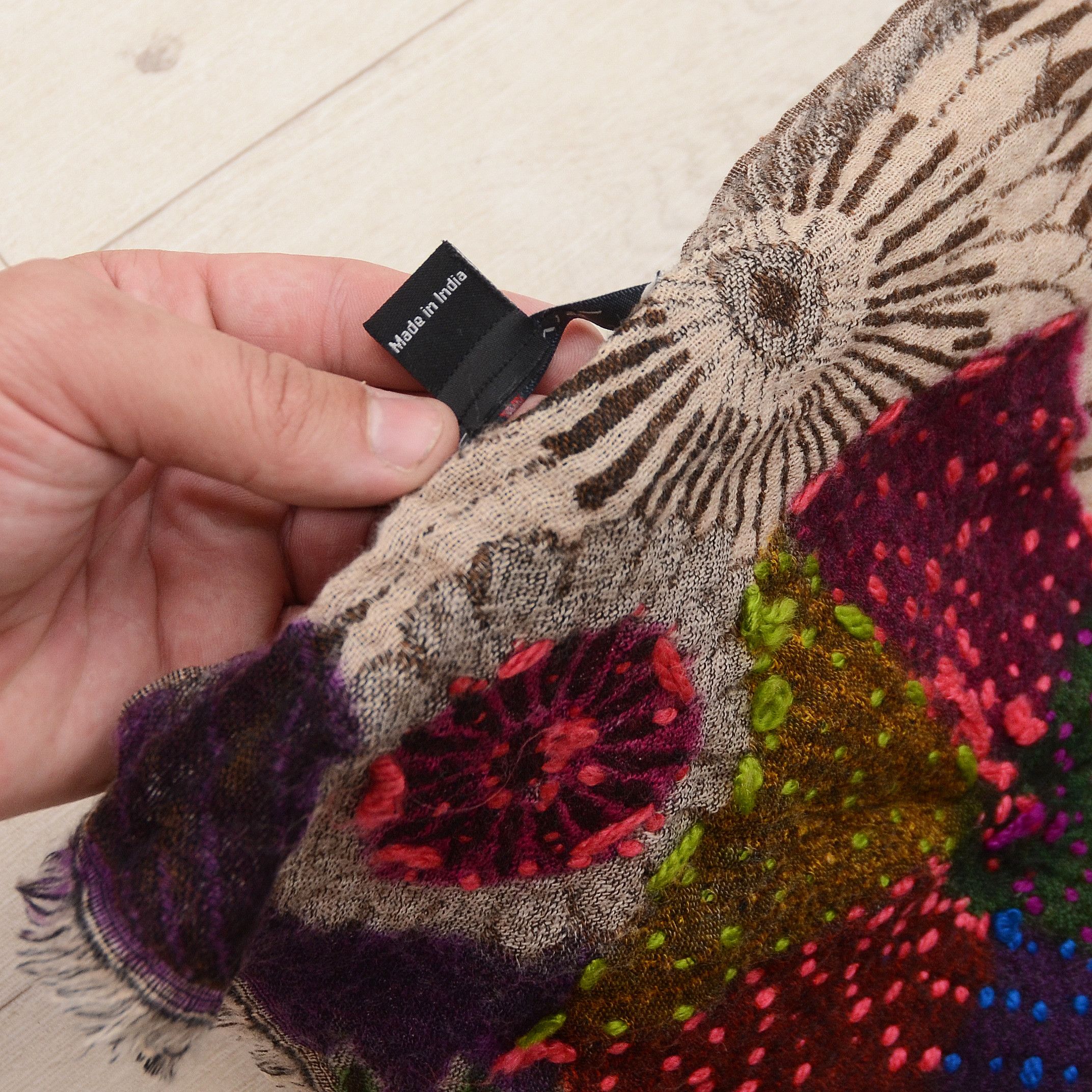 Other Mel & Davis New York 100% Wool Flower Scarf Shawl Big Size Size ONE SIZE - 11 Thumbnail