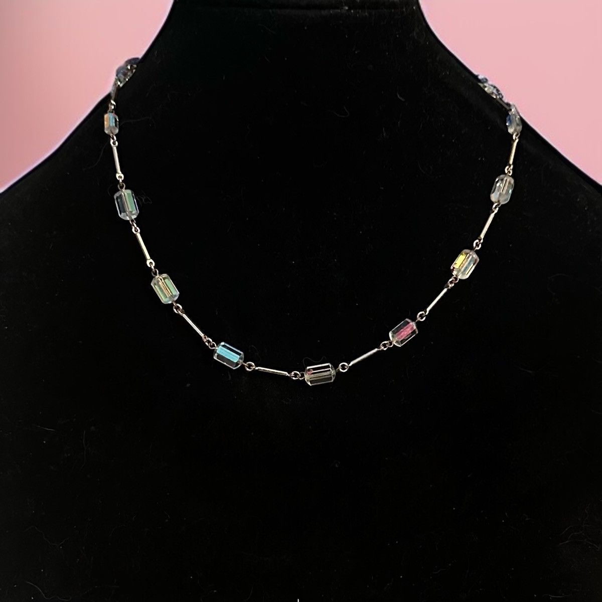 Vintage Vintage aurora borealis beads and gold bar link necklace Size ONE SIZE - 1 Thumbnail