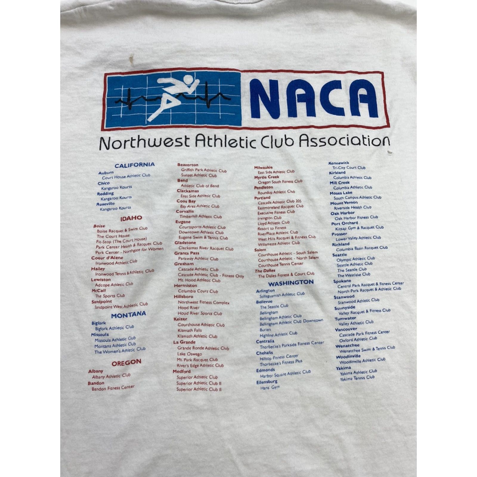 Fruit Of The Loom VINTAGE 96 NACA Bridge To Bridge Race Shirt Mens L White Size US L / EU 52-54 / 3 - 4 Thumbnail