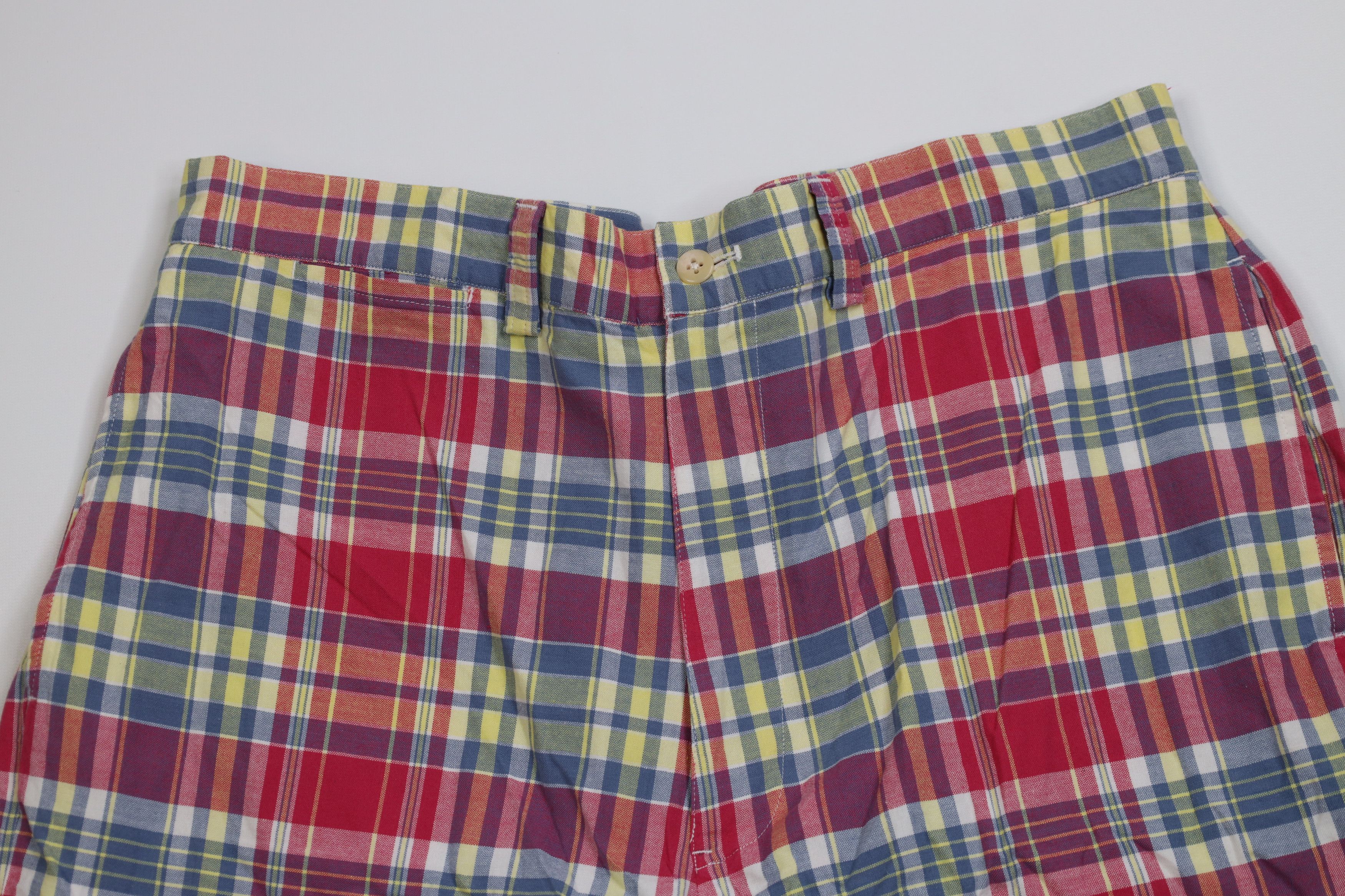 Ralph Lauren Vintage 90s Ralph Lauren India Madras Plaid Flannel Shorts Size US 36 / EU 52 - 2 Thumbnail