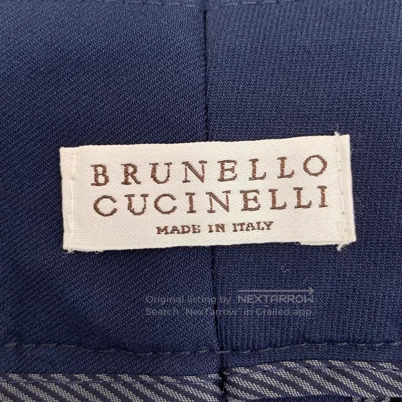 Brunello Cucinelli Brunello Cucinelli Dark blue cotton sequined casual pants Size 27" / US 4 / IT 40 - 6 Thumbnail