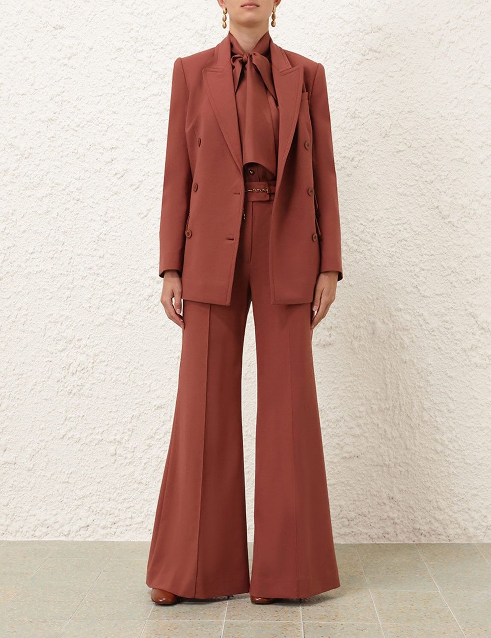Zimmermann oc11z0825 Illustration Tailored Pant in Lipstick Size 27" / US 4 / IT 40 - 2 Thumbnail