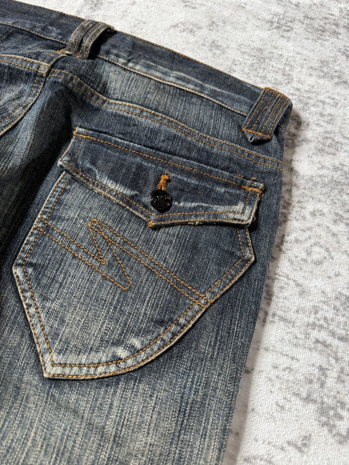 In The Attic In The Attic Japan Mud Earthy Wash Paneled Gun Pocket Jeans Size US 30 / EU 46 - 17 Thumbnail