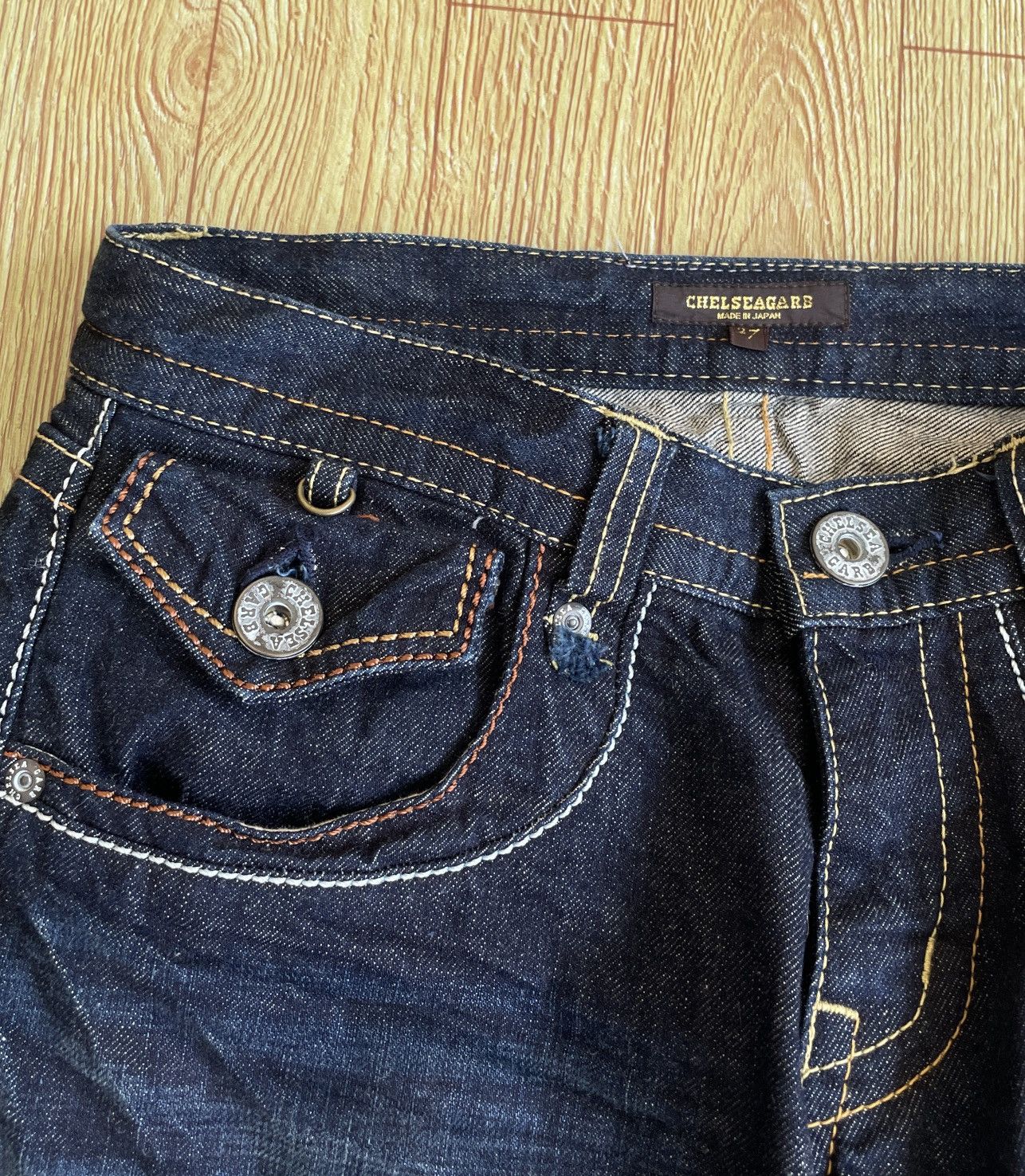 Le Grande Bleu (L.G.B.) Very Rare Vintage Brand Chelsea Gard Flared Jeans 1990s Size US 27 - 4 Thumbnail