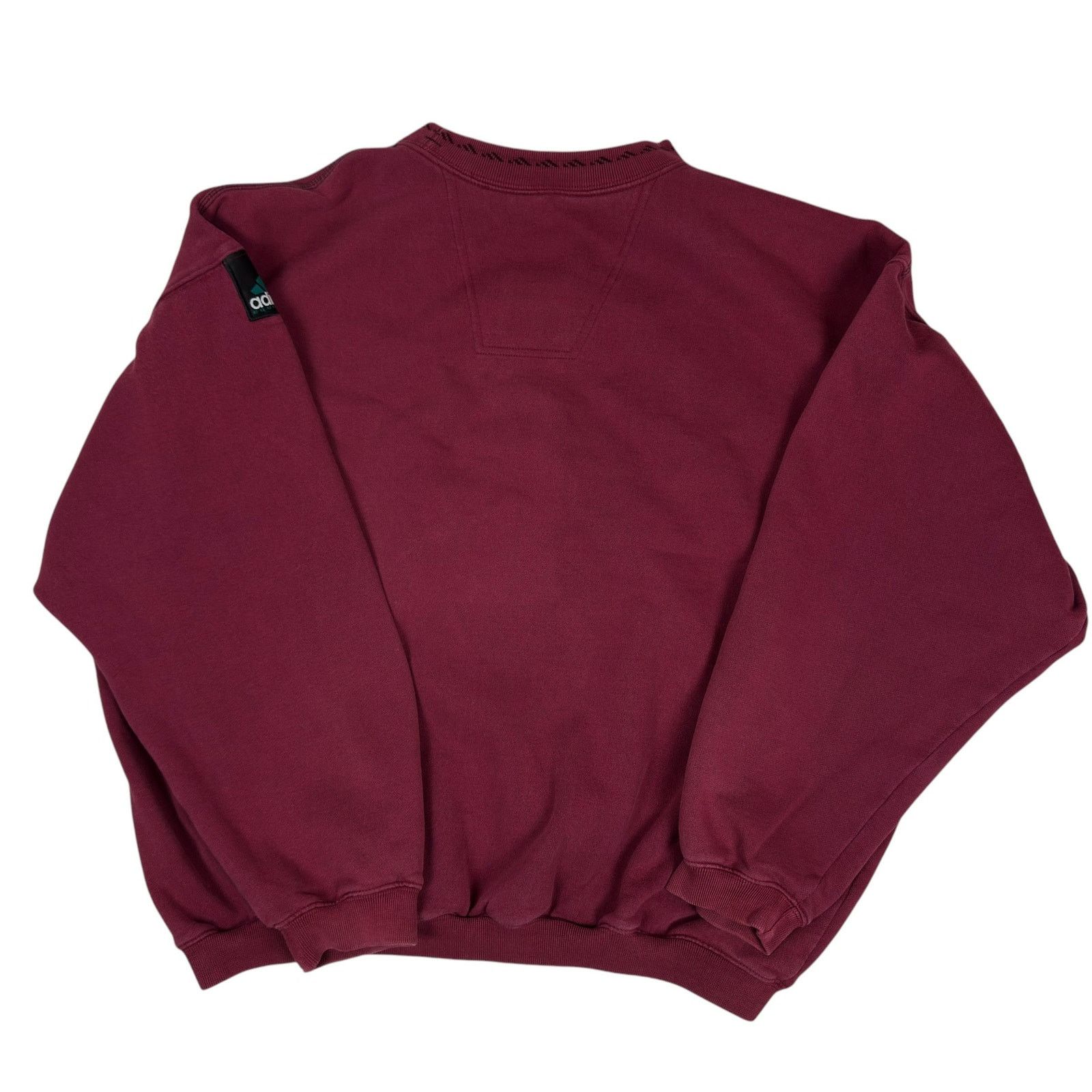 Adidas × Vintage Adidas Mens Burgundy Cotton Fleece Lined Pullover Sweatshirt Size US L / EU 52-54 / 3 - 4 Thumbnail