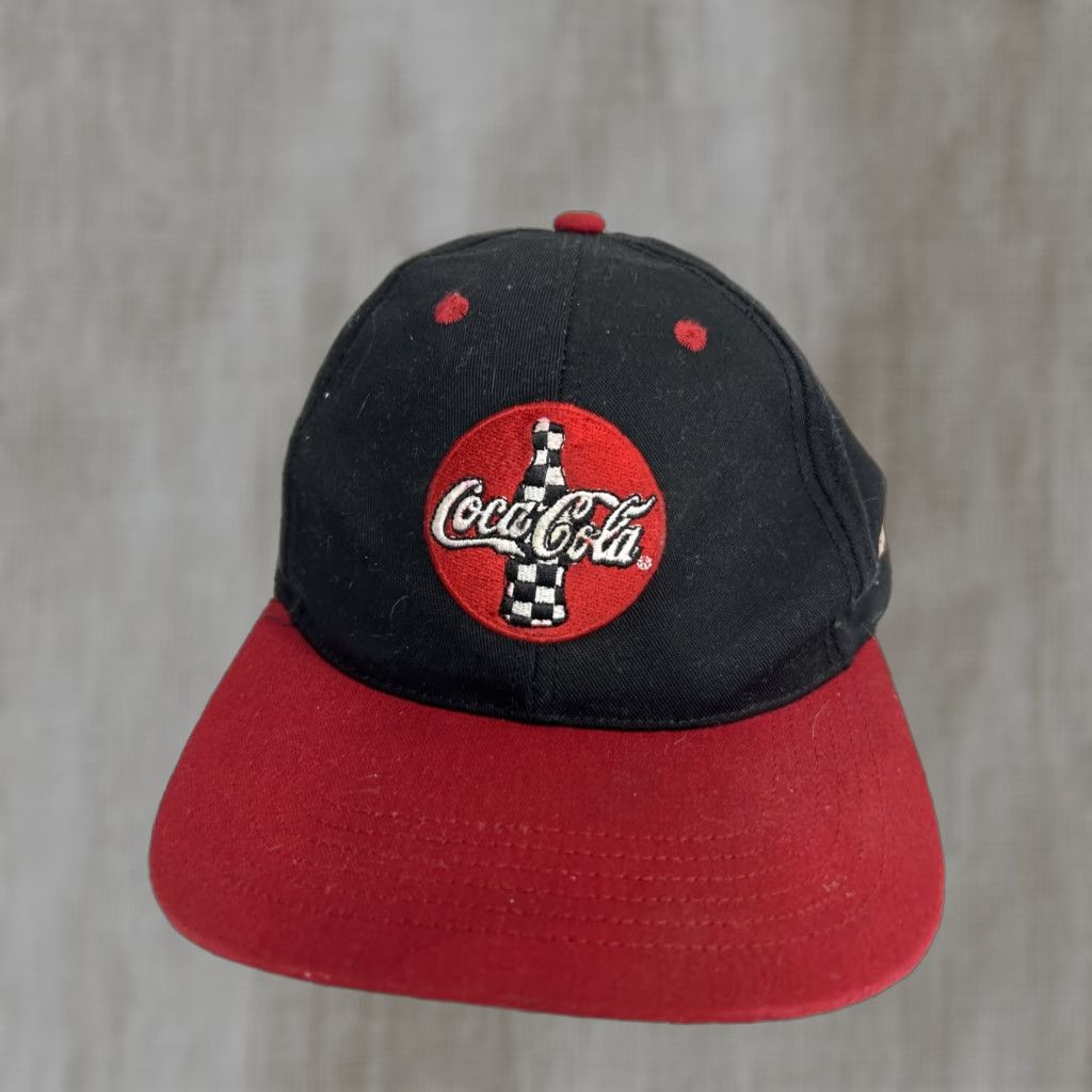Vintage VINTAGE Coca Cola Snapback Hat Official Soft Drink Of NASCAR Racing Red Adjustable Men Hat Size ONE SIZE - 1 Thumbnail