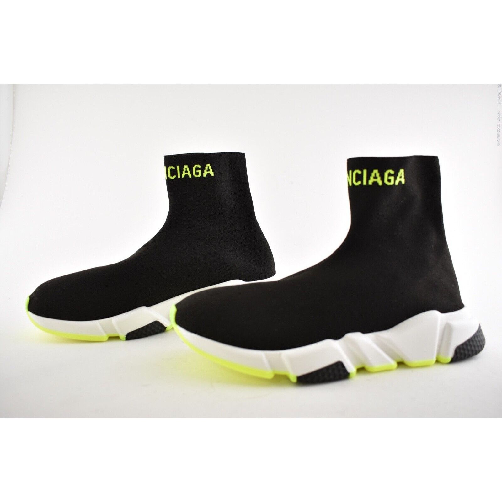 Balenciaga Balenciaga Mens Speed Black Yellow Logo Sock Flat Size US 12 / EU 45 - 9 Thumbnail