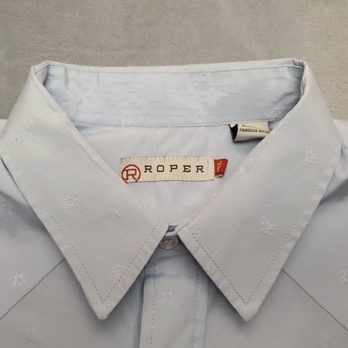 Roper Roper Shirt Mens XXL Blue Geometric Horse Head Pearl Snap Western Cowboy Casual Shirt Size US XXL / EU 58 / 5 - 5 Thumbnail