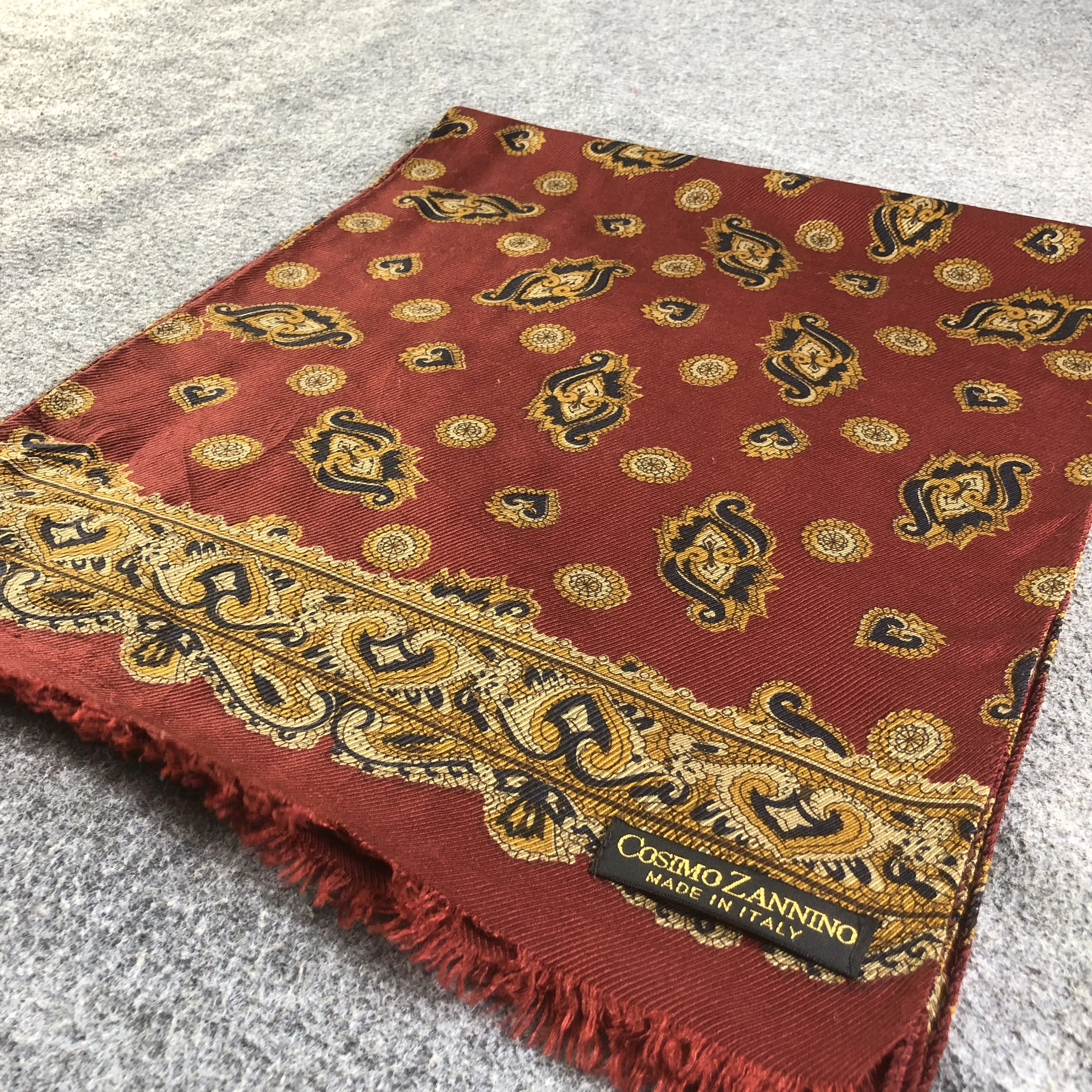 Vintage Cosimo Zannino Silk Wool Scarf Muffler Stole V1828 Size ONE SIZE - 3 Thumbnail