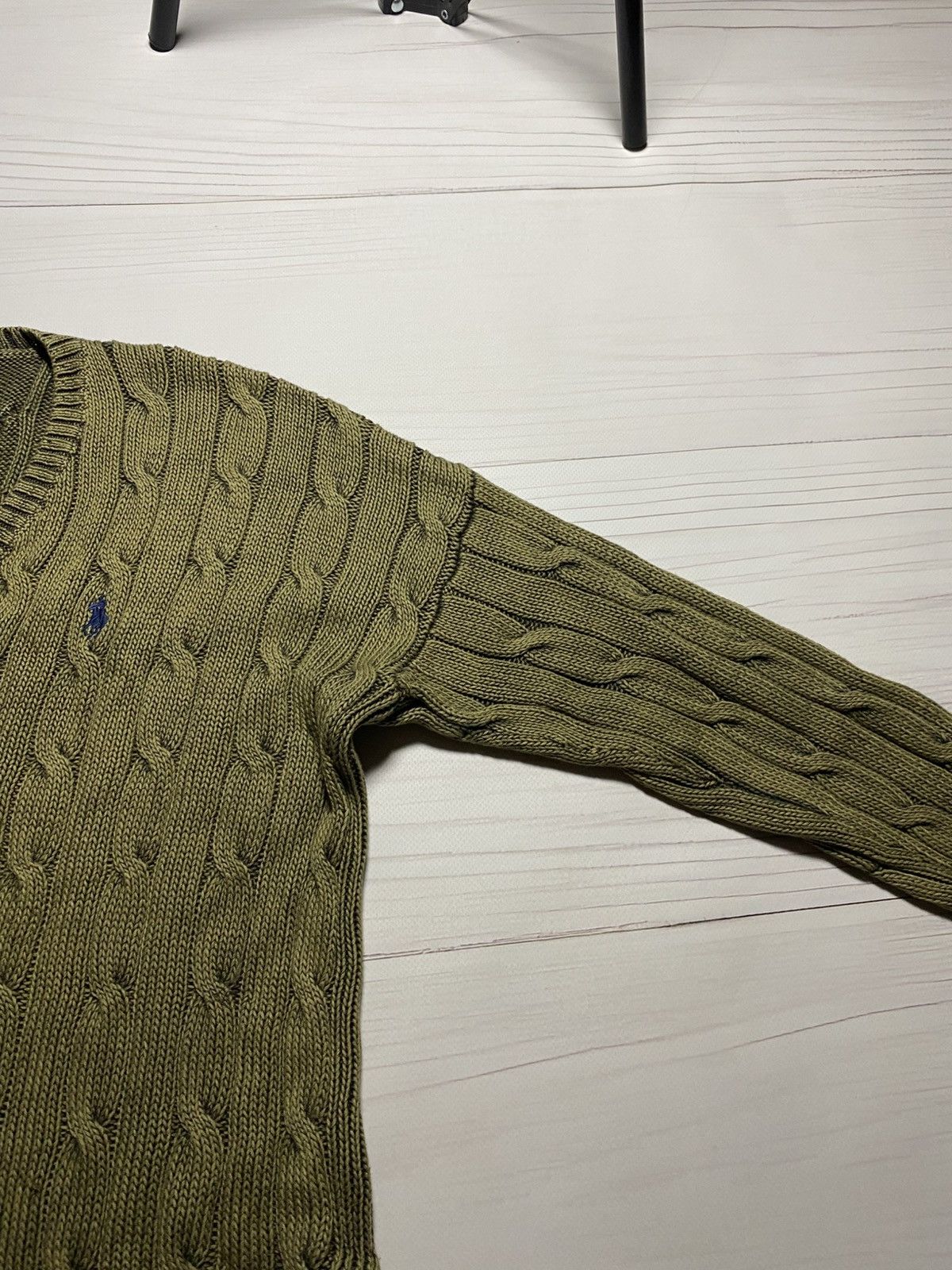 Polo Ralph Lauren Vintage Polo Ralph Lauren cable knit oversize V-neck sweater Size XS / US 0-2 / IT 36-38 - 10 Thumbnail