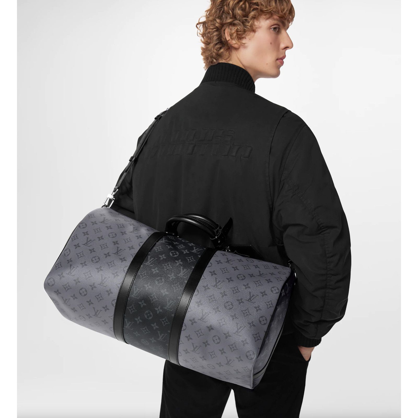 Louis Vuitton Louis Vuitton 50 Monogram Eclipse Grey LV Weekend Travel Bag Size ONE SIZE - 5 Thumbnail