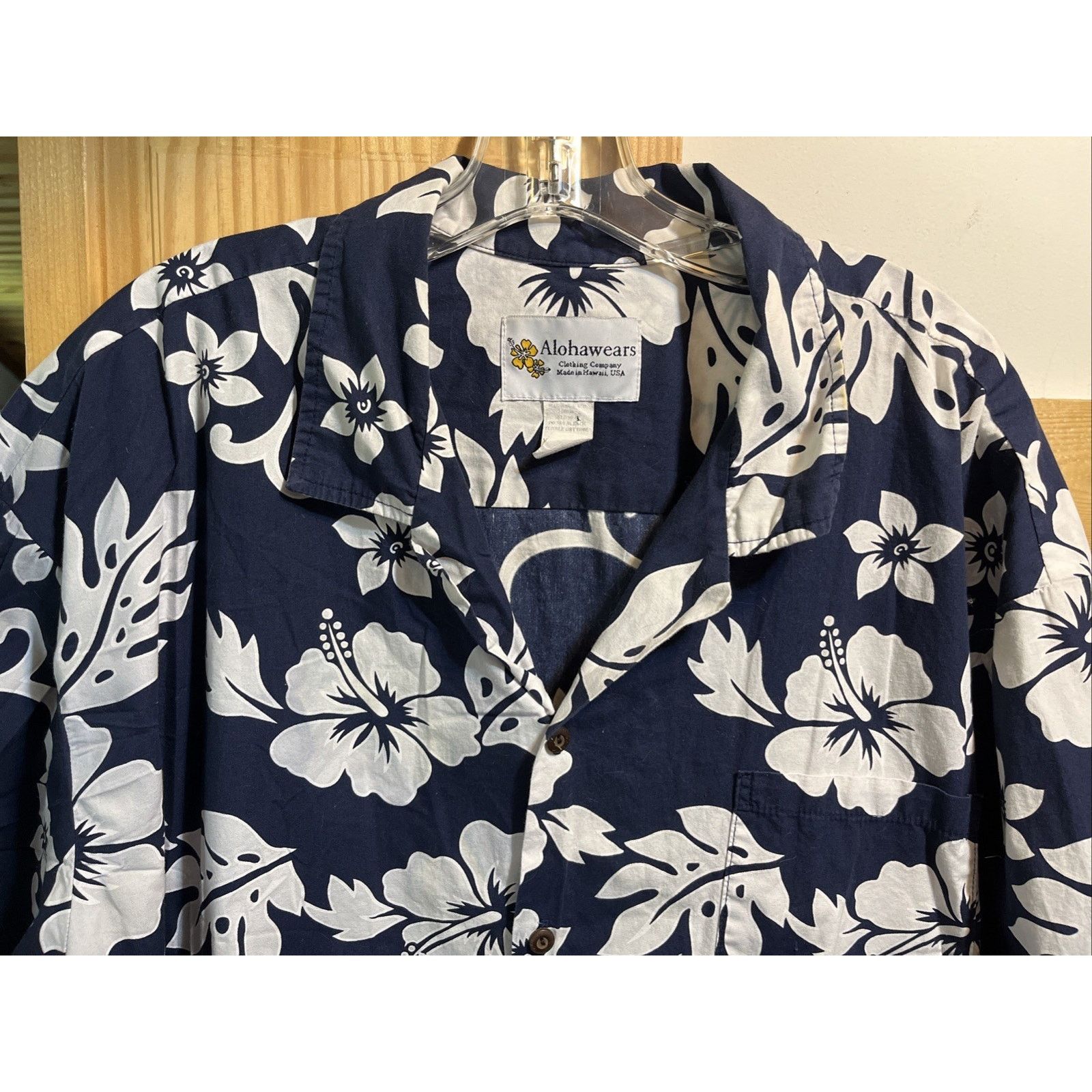 Other AlohaWears VTG Shirt Men 3XL Navy White Floral Hawaiian USA Size US XXL / EU 58 / 5 - 4 Thumbnail