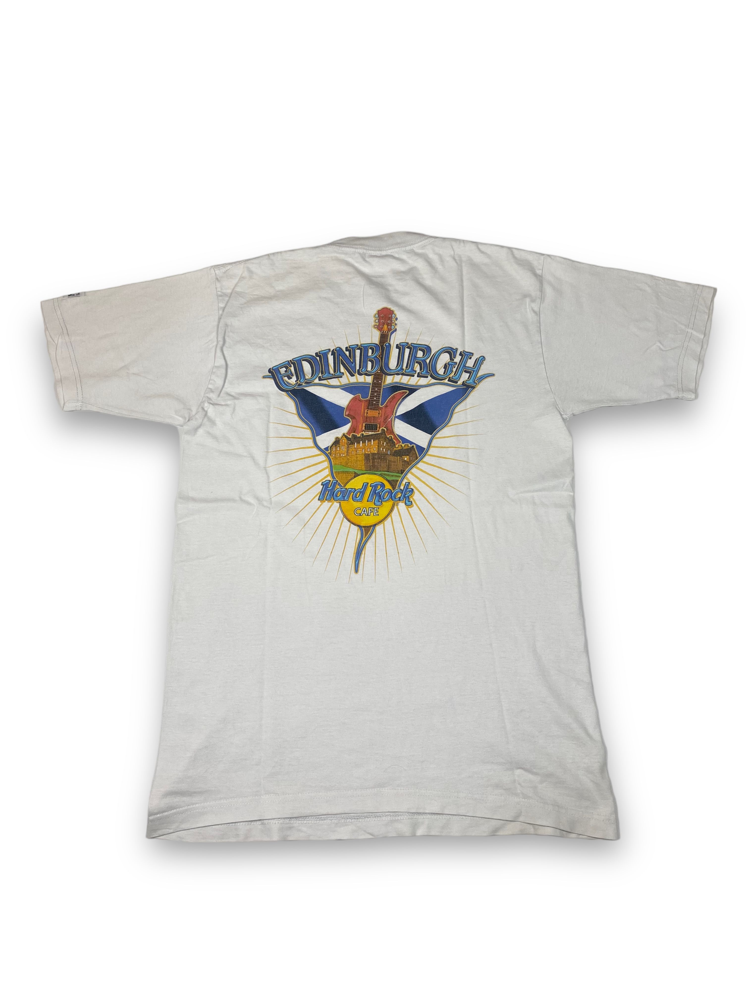Pre-owned Hard Rock Cafe X Tee Shirt Vintage Hard Rock Edinburgh White Big Logo T-shirt Y2k M584 (size Medium)
