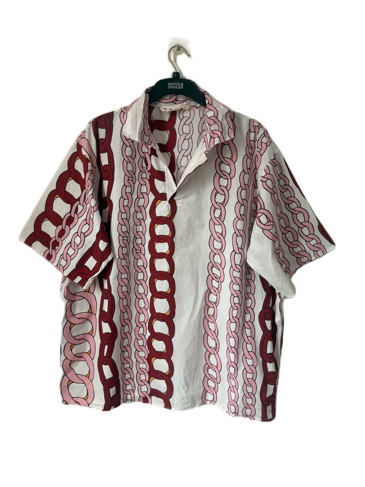 Marni Marni Oversized Chain Link Poplin Top Pink Burgundy 2 Pocket Size XS / US 0-2 / IT 36-38 - 1 Thumbnail