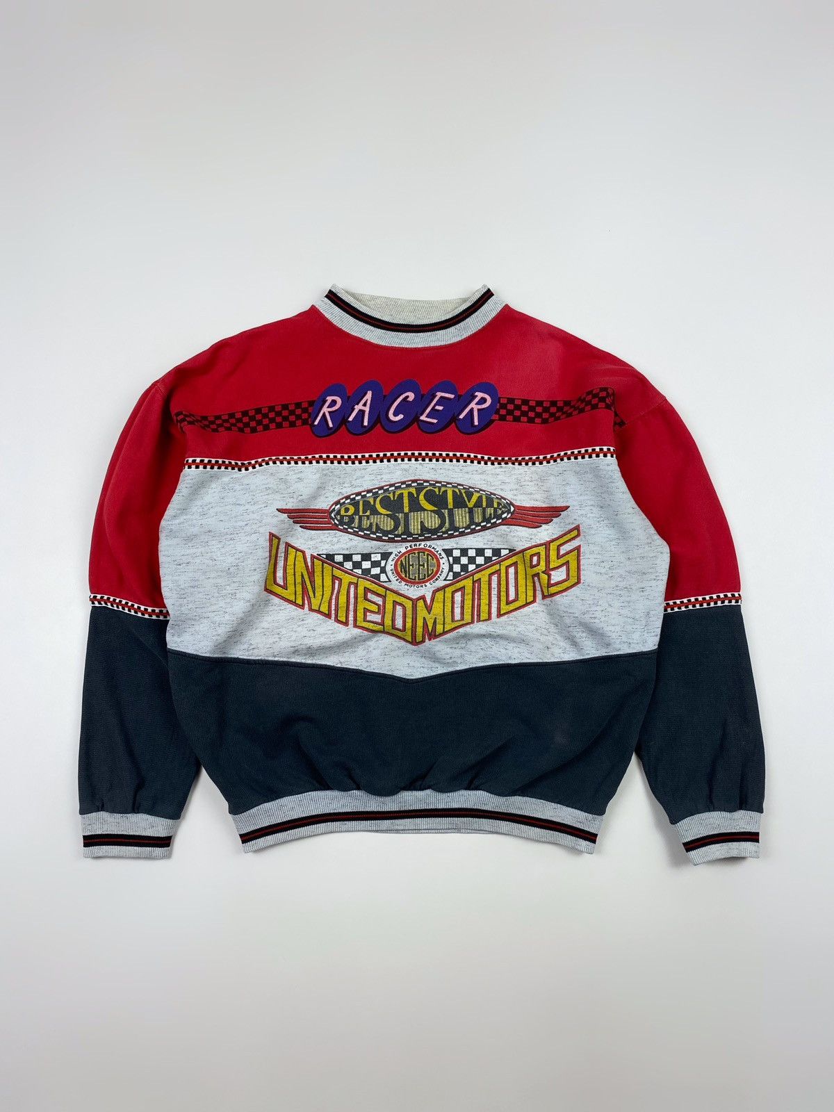 Vintage 1990’s Vintage Racing United Motors Boxy Sweatshirt Size US XL / EU 56 / 4 - 1 Thumbnail
