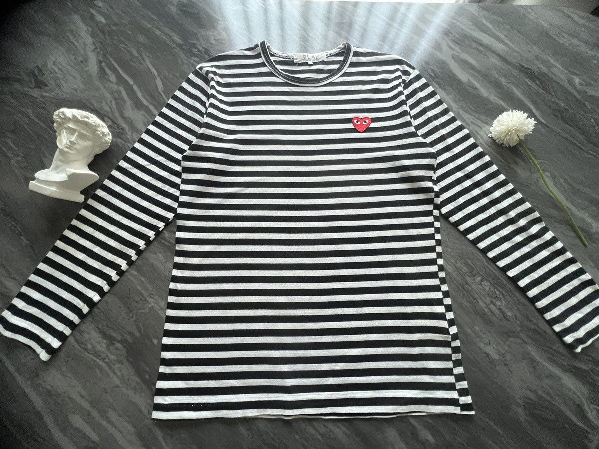 Comme des Garcons Comme Des Garcons : Play Black White Stripe Long Sleeve Size US L / EU 52-54 / 3 - 2 Thumbnail