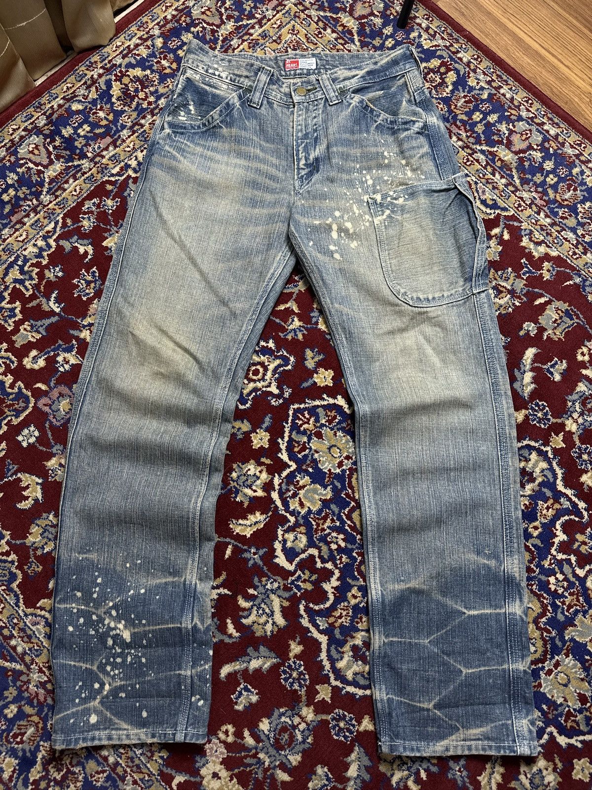 Vintage Vintage GL Heart Distressed Faded Japanese Jeans Denim y2k Size US 31 - 2 Thumbnail