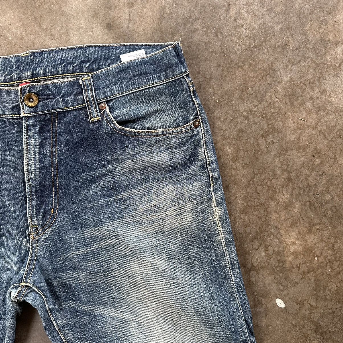 Japanese Brand Vintage Japanese Distressed Faded Denin Jean Pant W35 Size US 35 - 4 Thumbnail