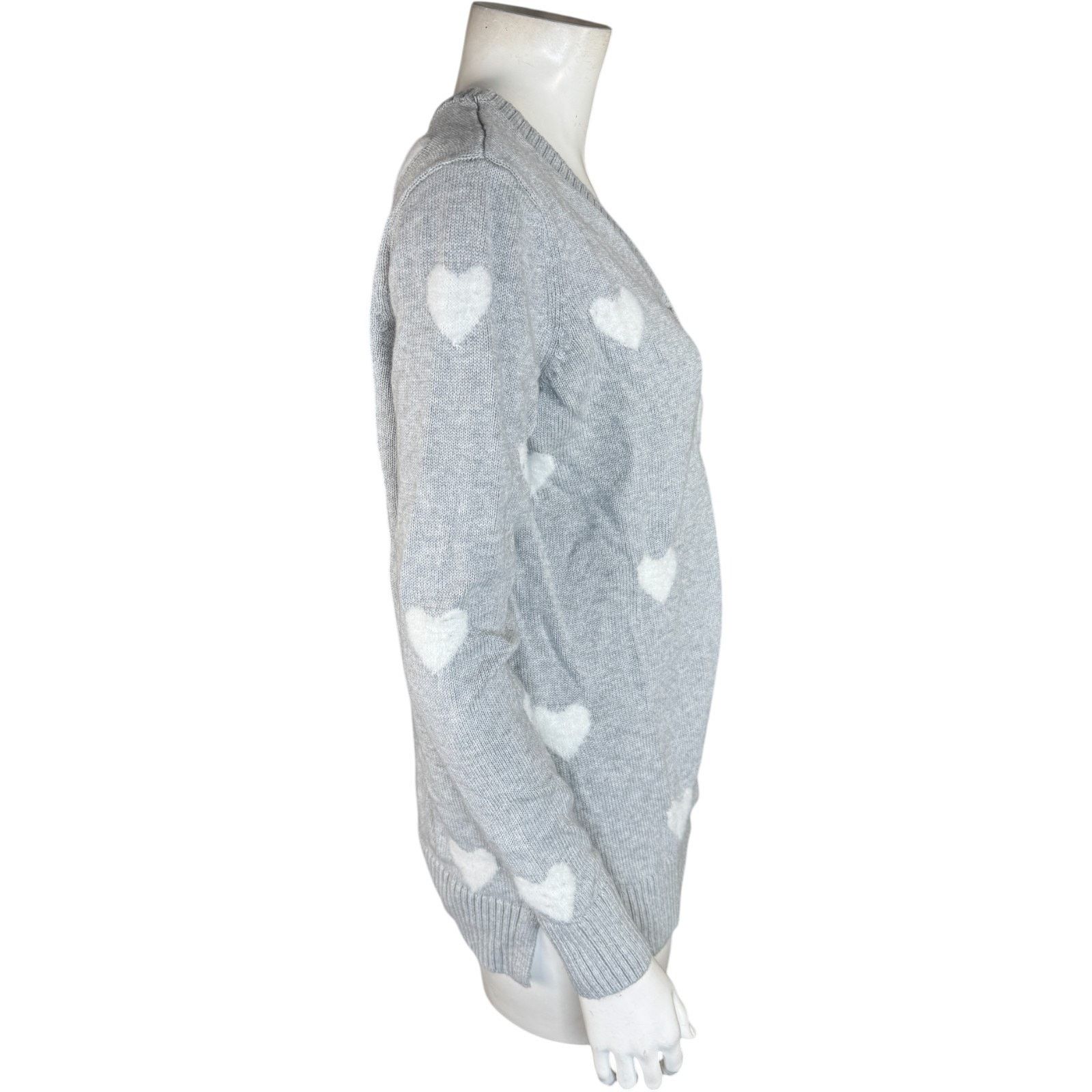Other Belle by Kim GravelFuzzy Heart Cardigan Heather Gray Medium Size M / US 6-8 / IT 42-44 - 5 Thumbnail