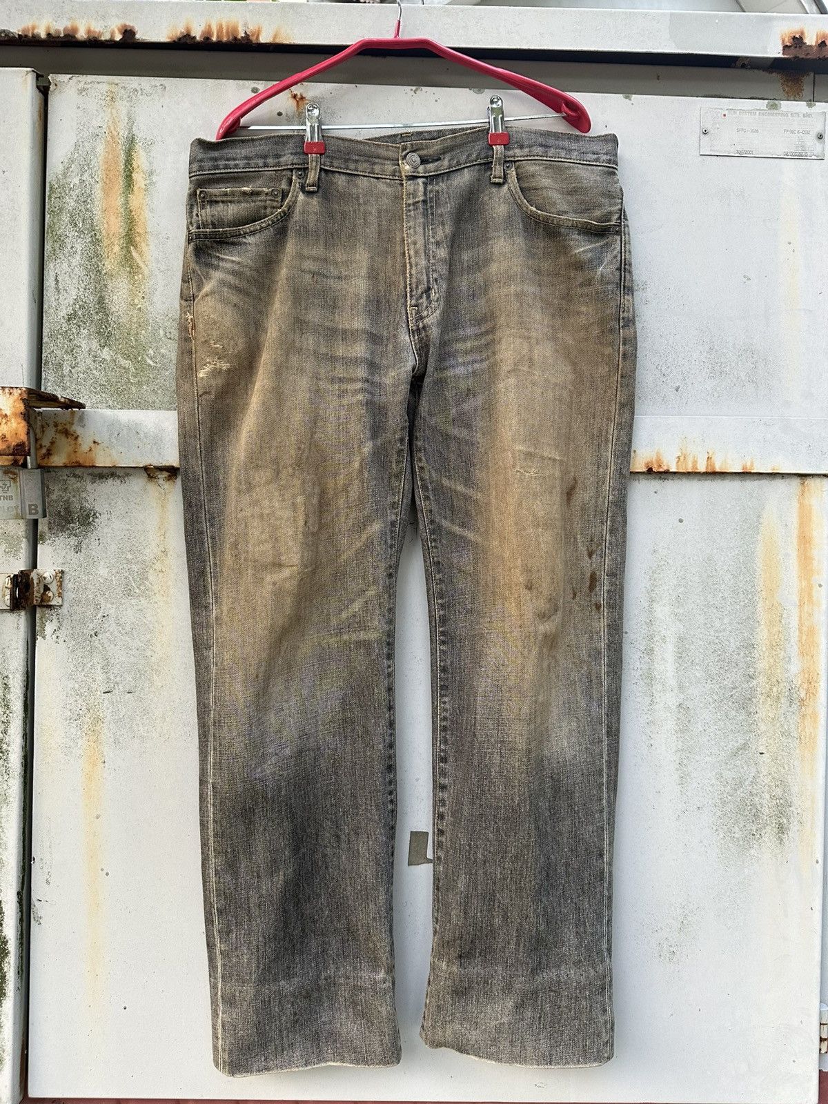 Vintage 👹 THRASHED Washed Uniqlo Baggy Jeans Size US 37 - 3 Thumbnail