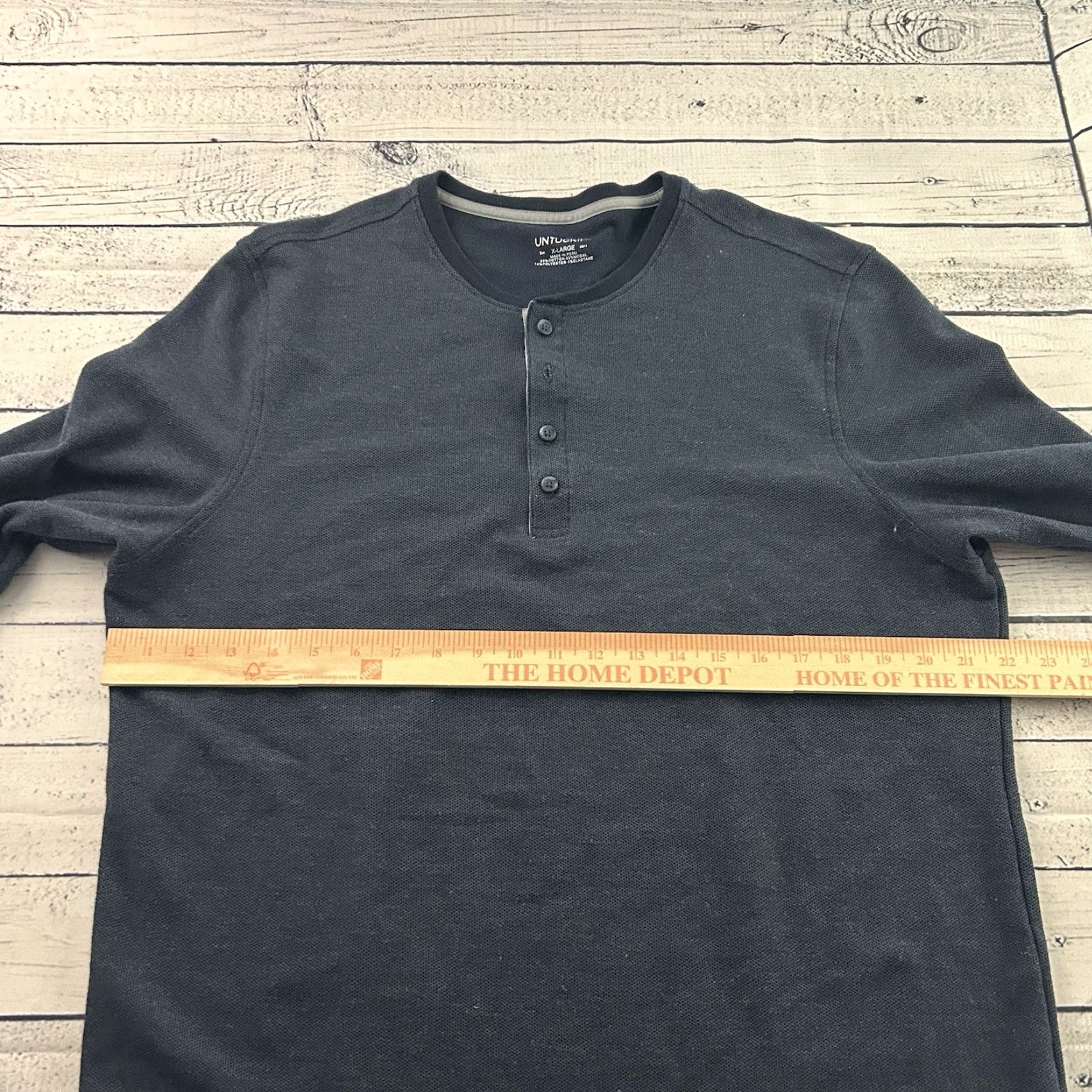 UNTUCKit UNTUCKit Saunter Long Sleeve Cotton Modal Henley Shirt Men's XL Blue Size US XL / EU 56 / 4 - 4 Thumbnail