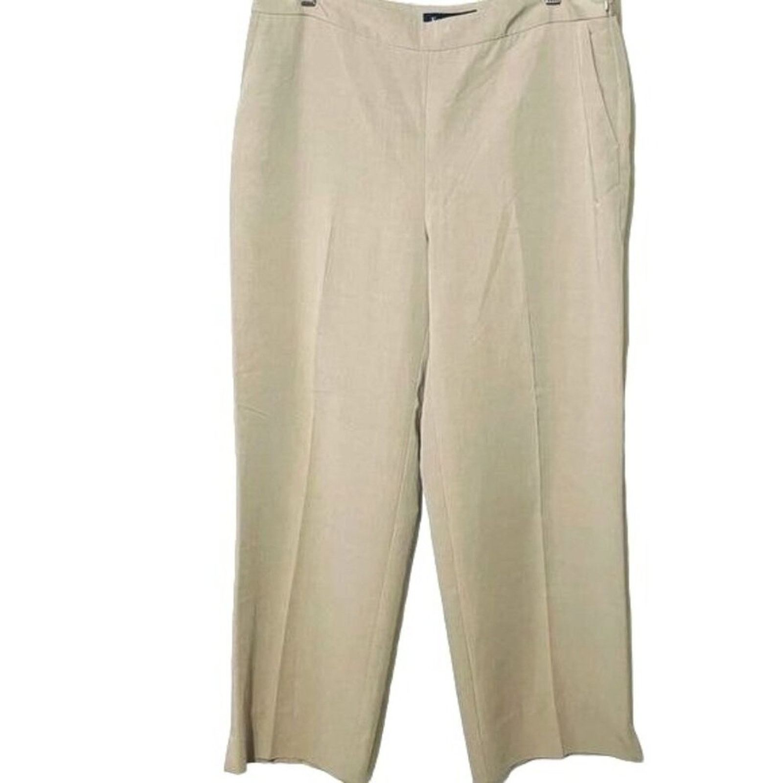 Evan Picone Evan Picone Womens Linen Blend Pants Size 10 Beige Size 32" / US 10 / IT 46 - 1 Thumbnail