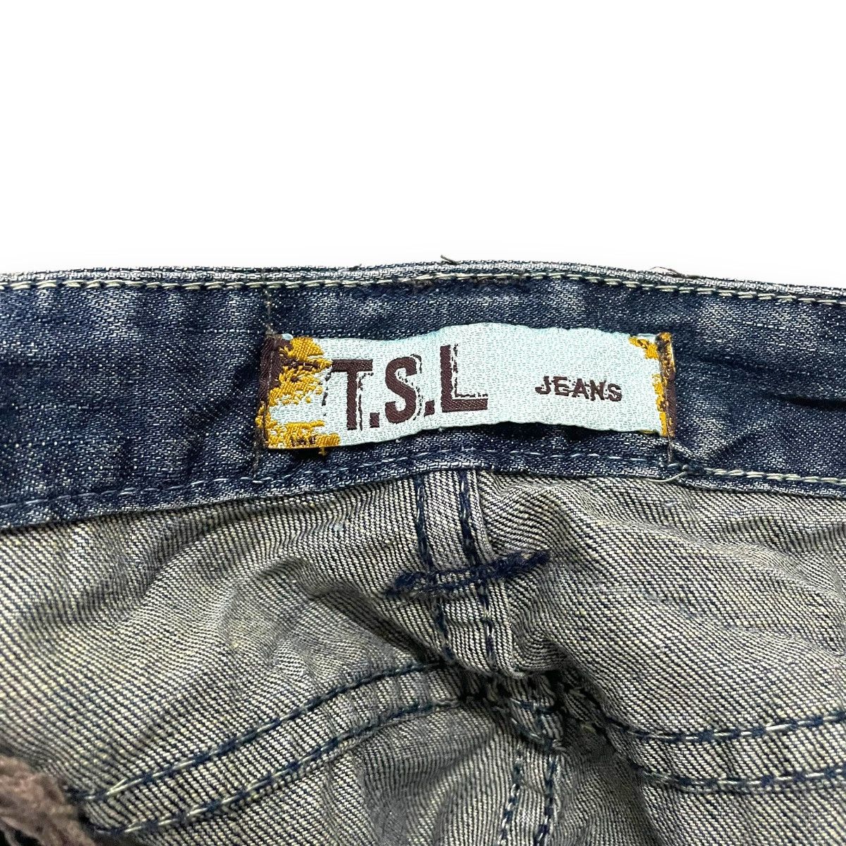 If Six Was Nine × Japanese Brand × Le Grande Bleu (L.G.B.) 🇯🇵 TSL JEANS POEM DISTRESSED DENIM PANTS Size US 35 - 9 Thumbnail