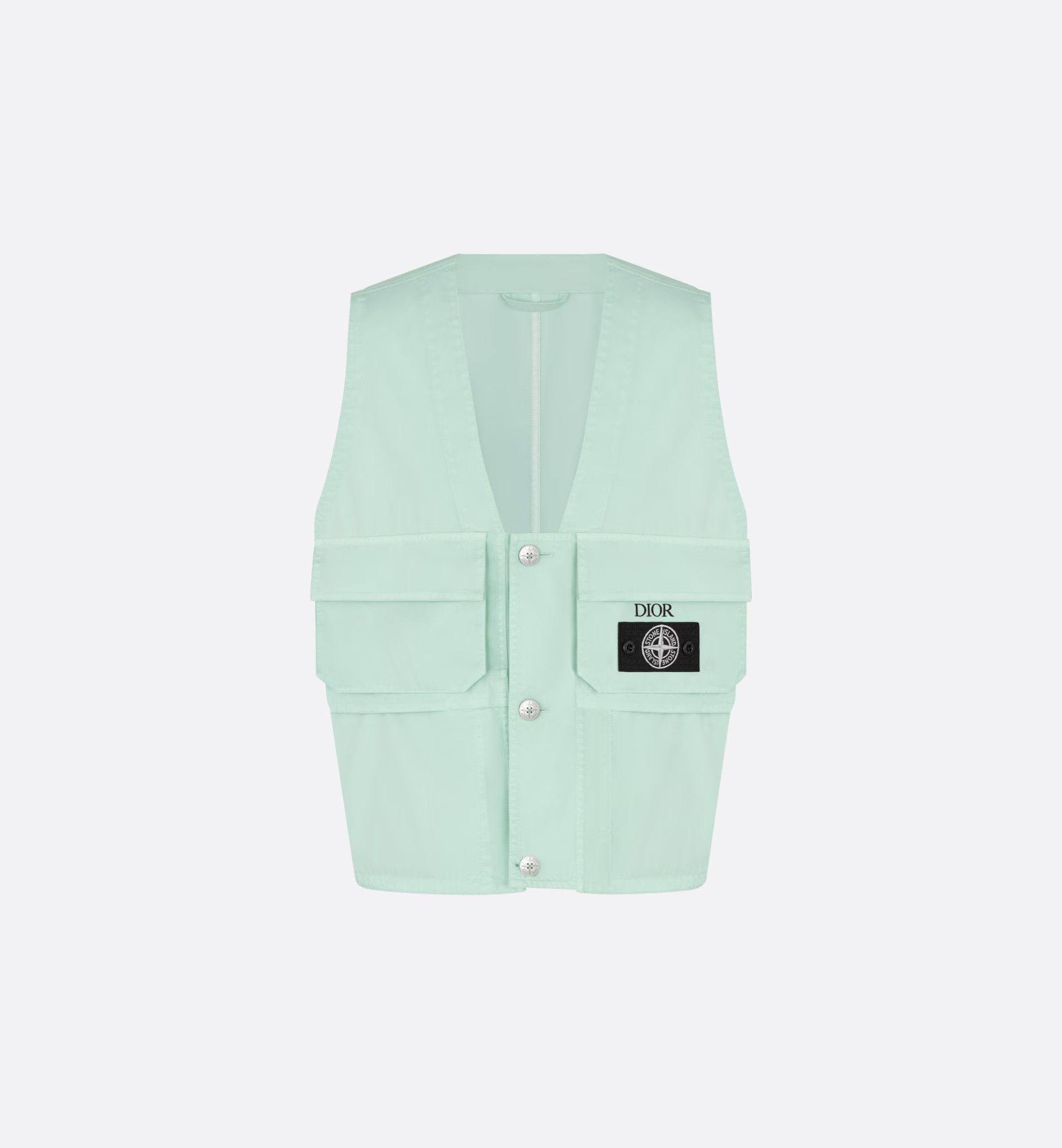 Dior × Stone Island o1w1db10725 493C Cotton Blend Stain Vest in Light Green Size US S / EU 44-46 / 1 - 1 Preview