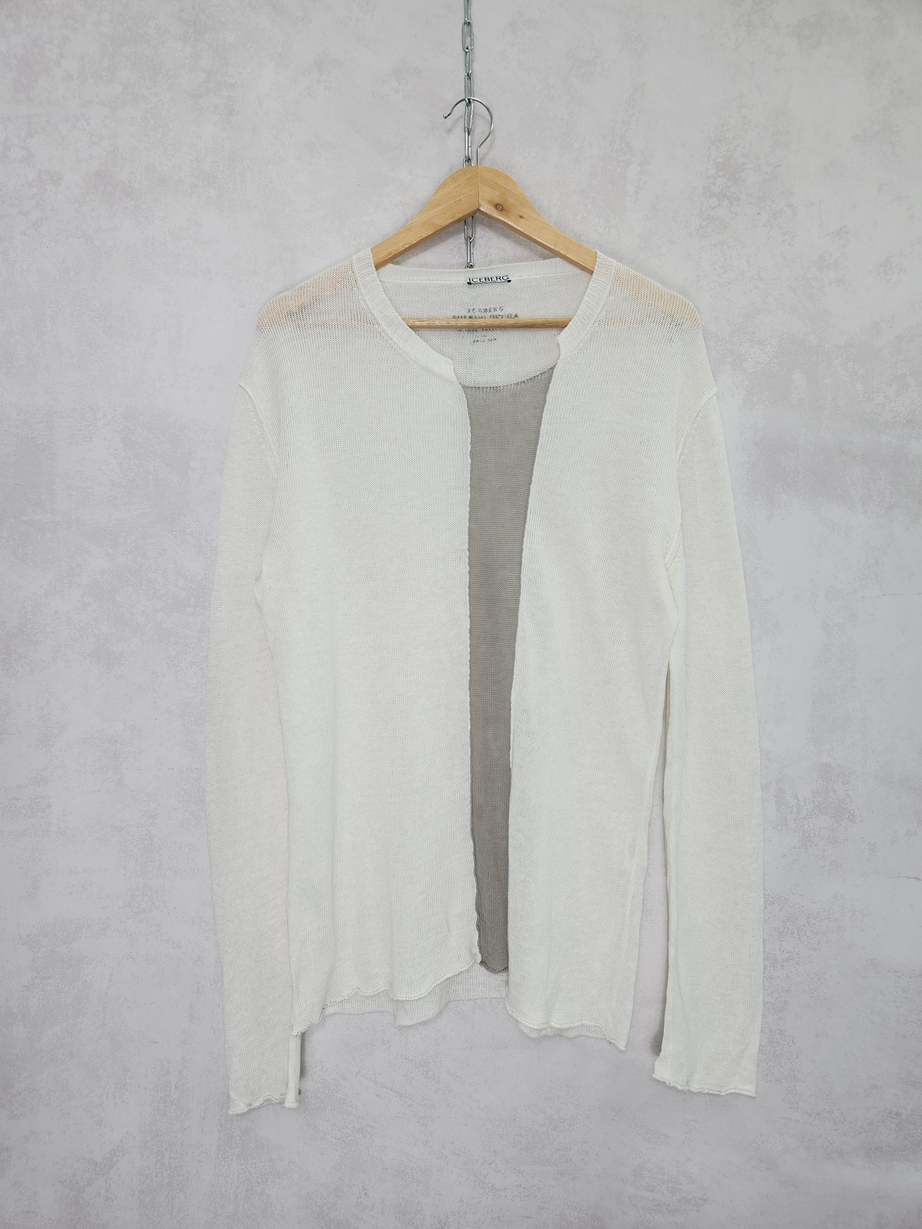 Iceberg avant garde y2k mesh long sleeve linen sweater