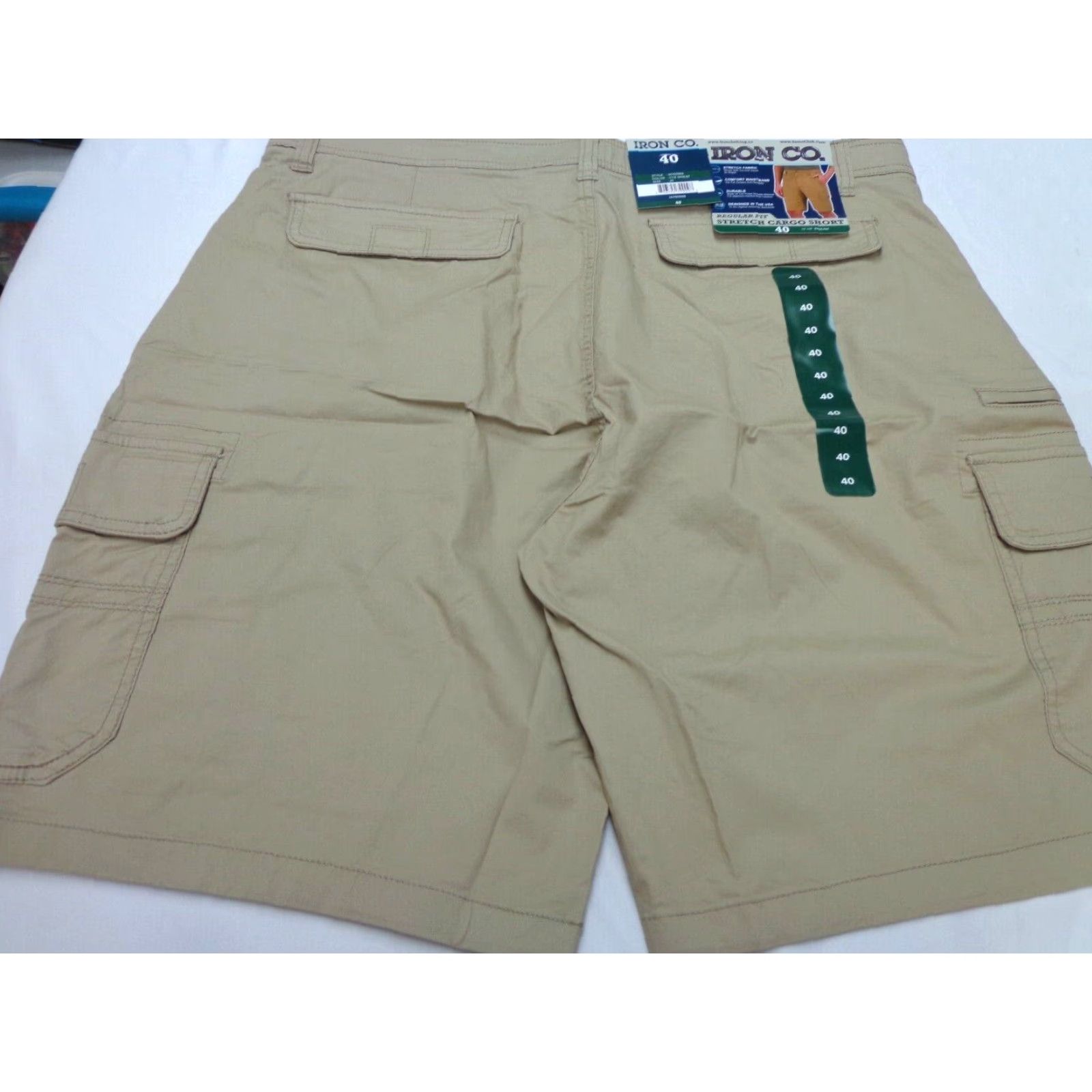 CO VINTAGE Iron Co Cargo Shorts Regular Fit Cotton Blend Stretch Beige Size 40 Mens Shorts Size US 40 / EU 56 - 3 Thumbnail