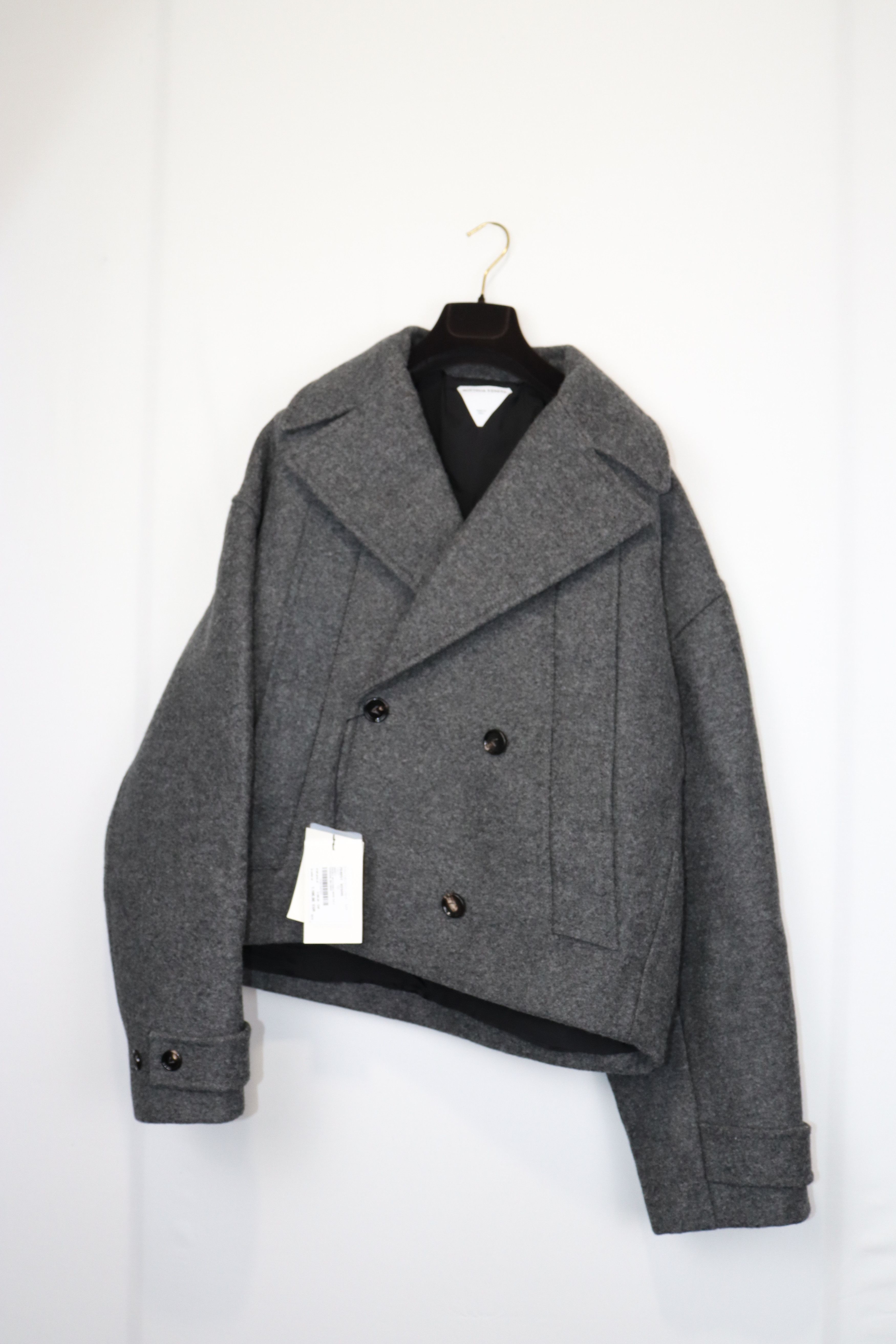 Bottega Veneta o1rshd10124 Double Splittable Wool Felt Jacket Charcoal Size US M / EU 48-50 / 2 - 1 Thumbnail
