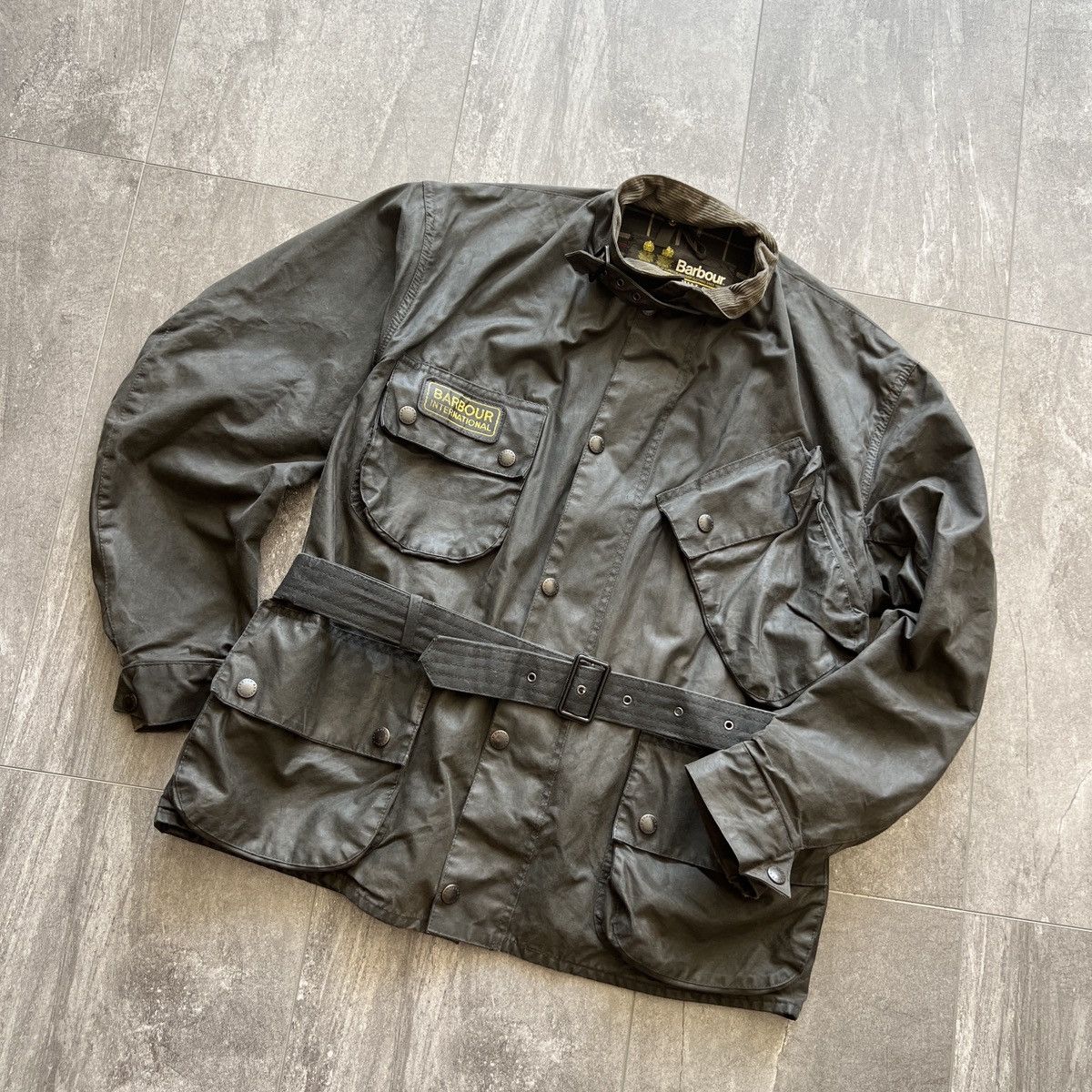 Barbour VINTAGE BARBOUR A7 INTERNATIONAL SUIT 2 Crests Waxed Jacket