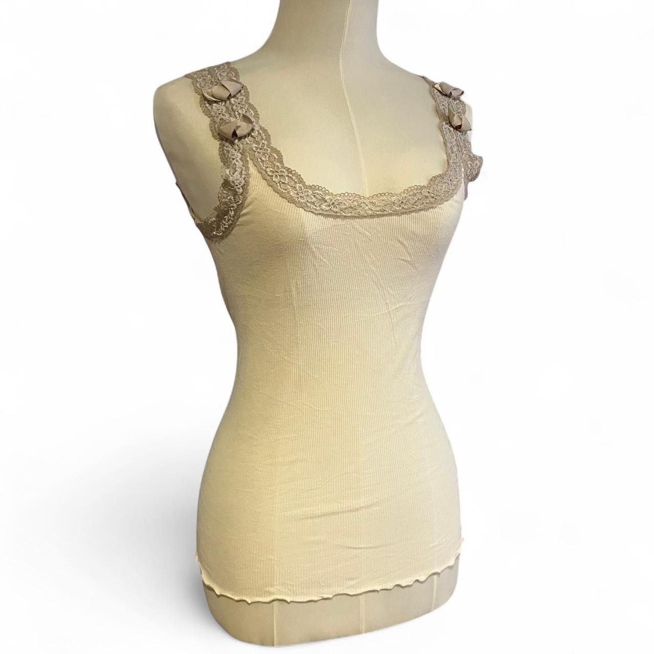 Jil Stuart Vintage cream and gold Jill Stuart lace cami tank top Size S / US 4 / IT 40 - 4 Thumbnail