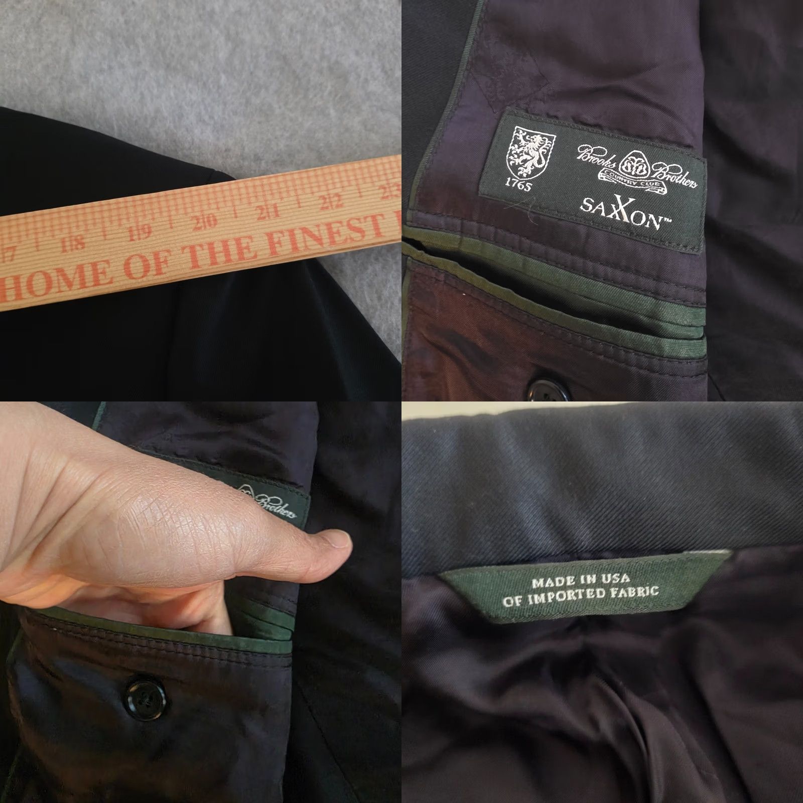 Brooks Brothers VINTAGE Brooks Brothers Blazer Madison Saxxon Country Club Wool Sport Coat Black 50R Men Size 50R - 8 Thumbnail