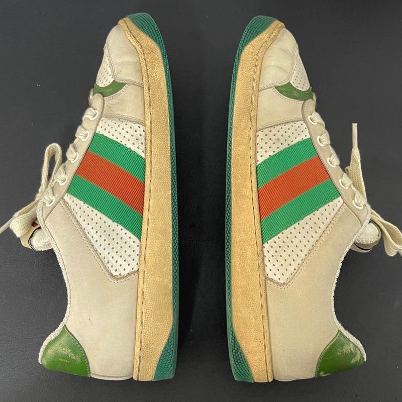 Gucci Gucci Screener Distressed Sneakers in Gray-Green - Size US 9 / EU 42 - 8 Thumbnail