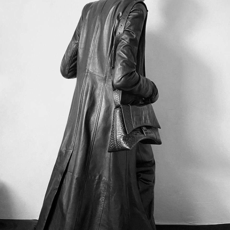 Vintage Super long Avant Garde Matrix leather maxi coat Size S / US 4 / IT 40 - 3 Thumbnail