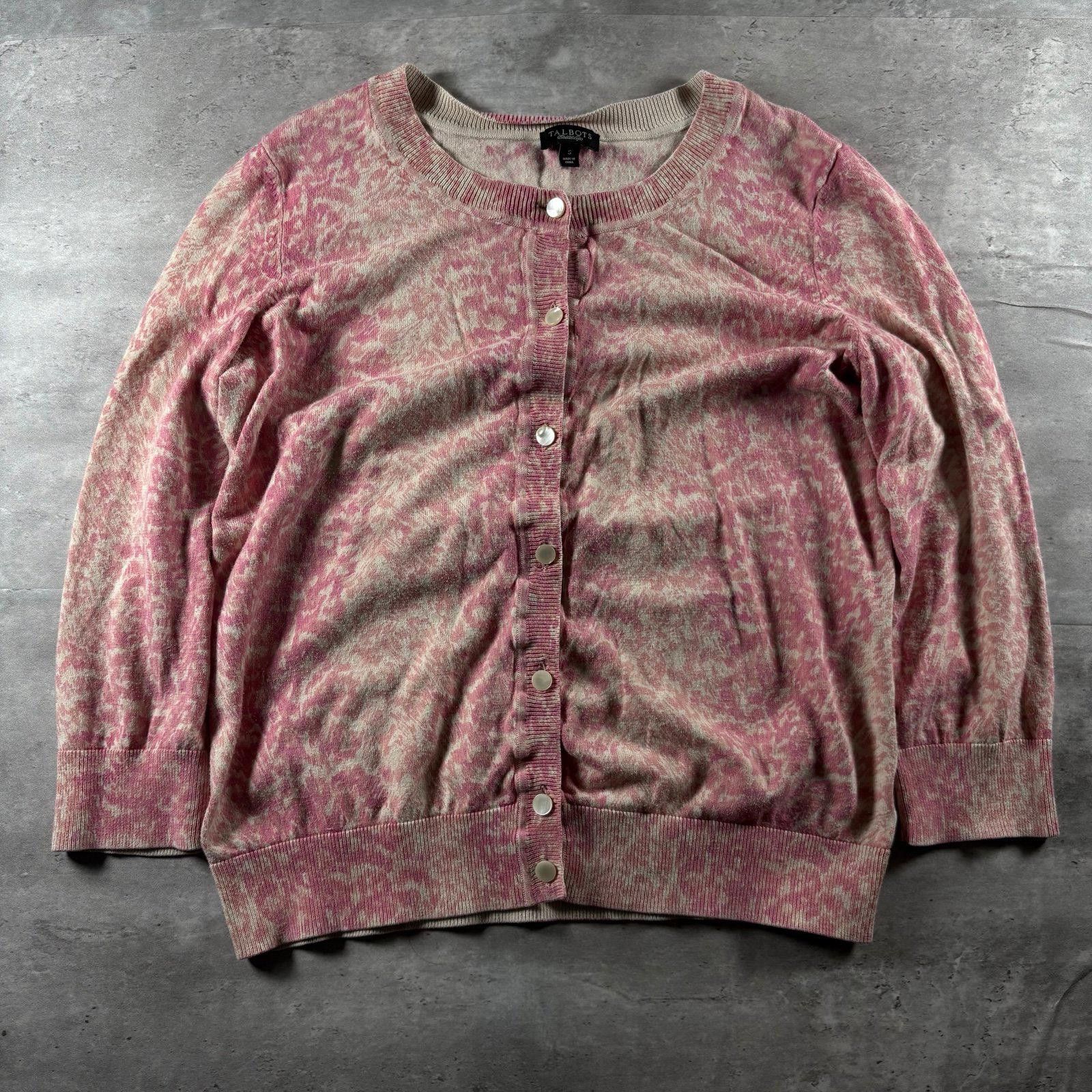 Other Talbots Pink Animal Print Cardigan Sweater Size S / US 4 / IT 40 - 7 Thumbnail