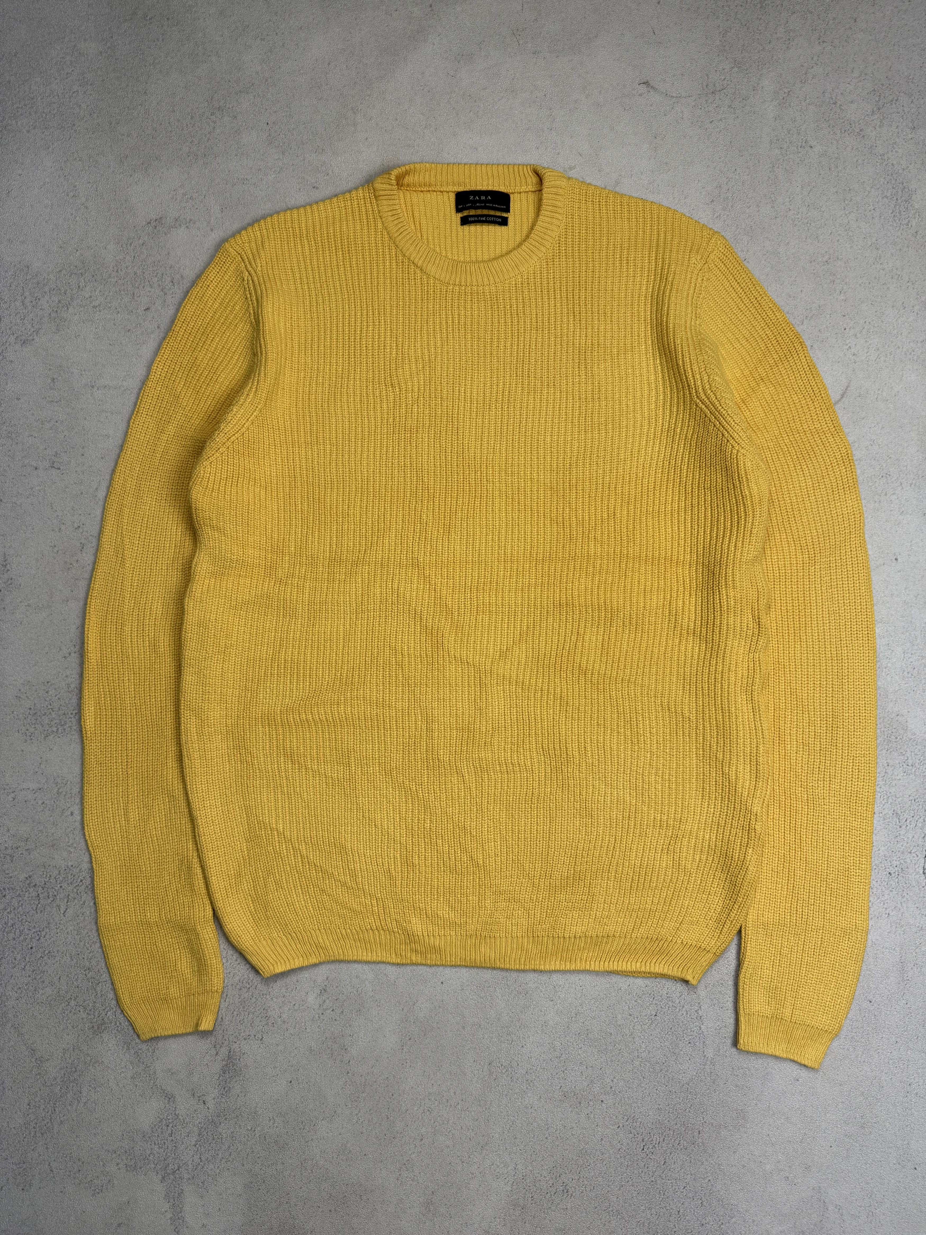 Zara Zara Yellow Knit Sweater Size US L / EU 52-54 / 3 - 1 Thumbnail
