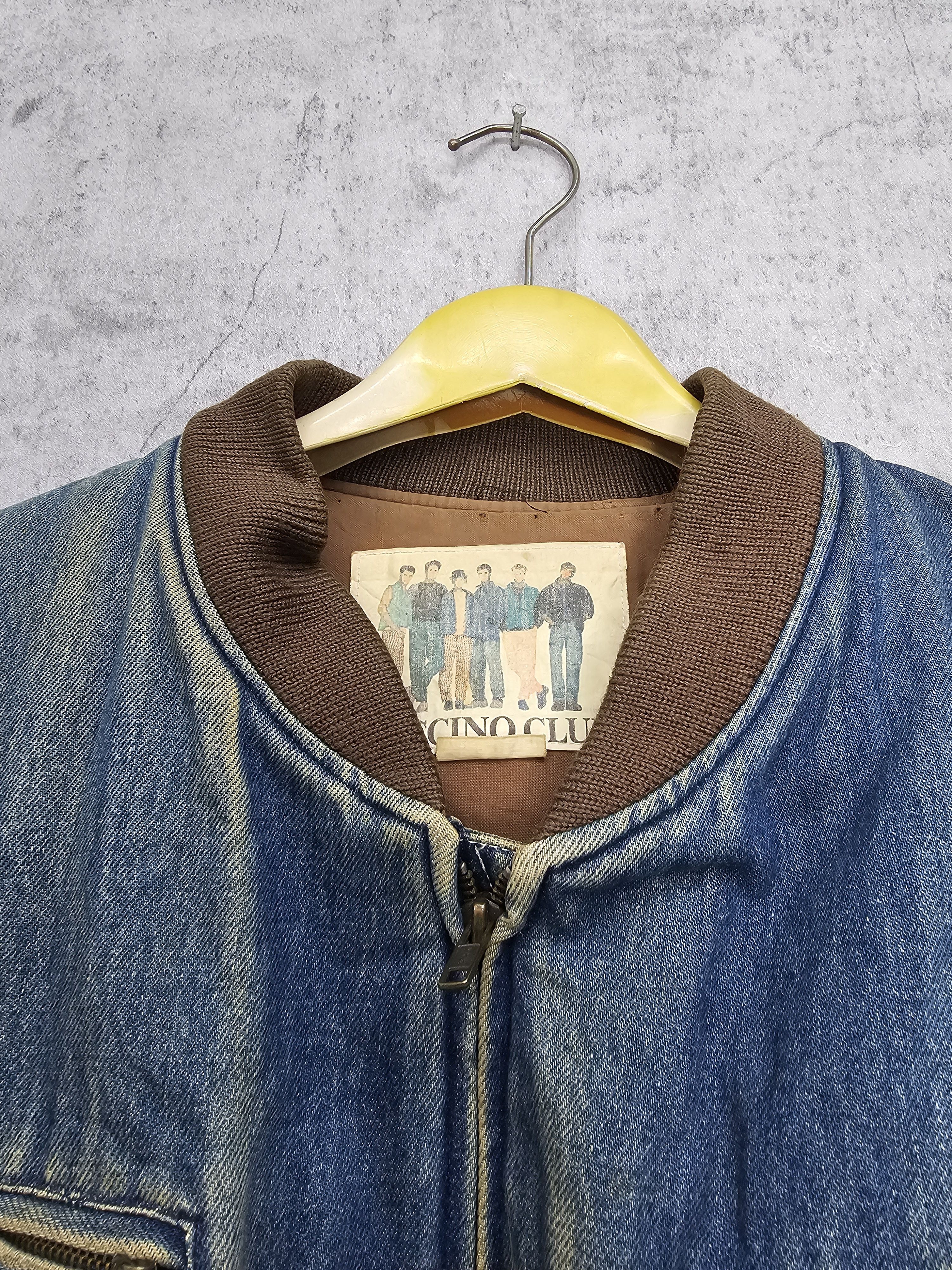 Japanese Brand Vintage PACCINO CLUB Ripped Faded Denim Bomber Jacket J0084 Size US XL / EU 56 / 4 - 7 Thumbnail