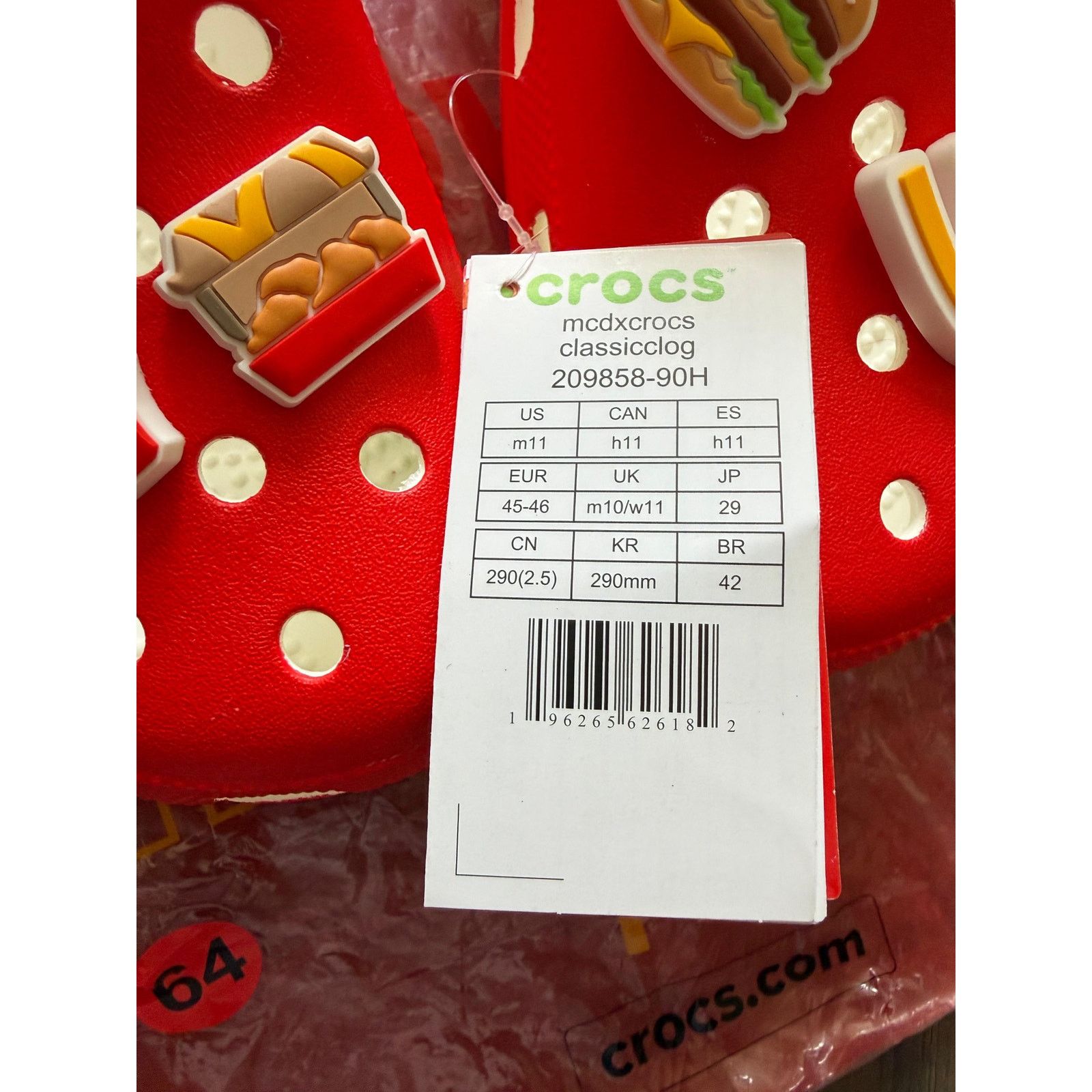 Crocs McDonald's x Crocs Classic Clog Red NWT M11/W13 Size US 11 / EU 44 - 4 Thumbnail