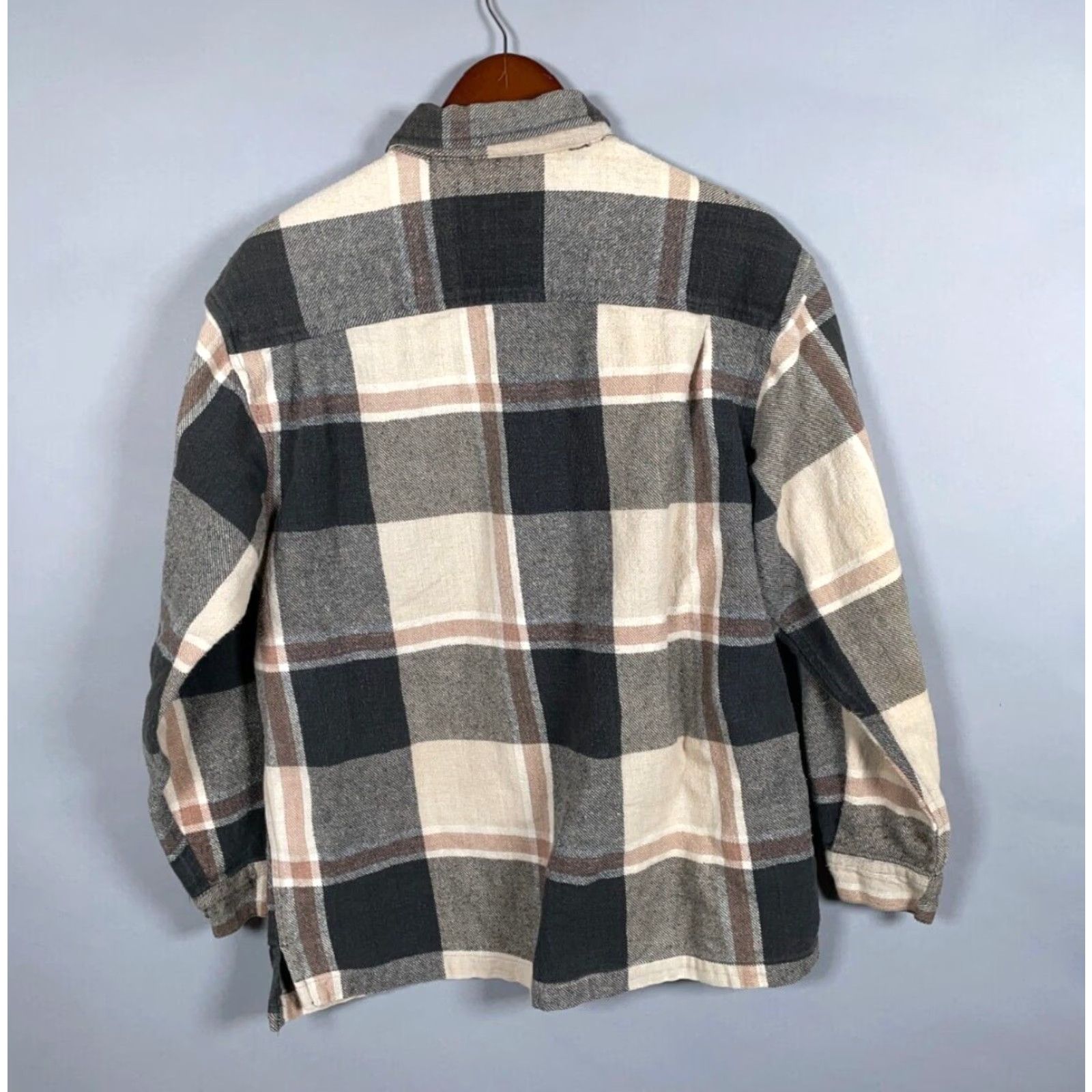 Vintage VINTAGE Creative Edge Shirt Adult Large Beige/Black Check Flannel 90s Grunge Workwear Mens Size US L / EU 52-54 / 3 - 3 Thumbnail
