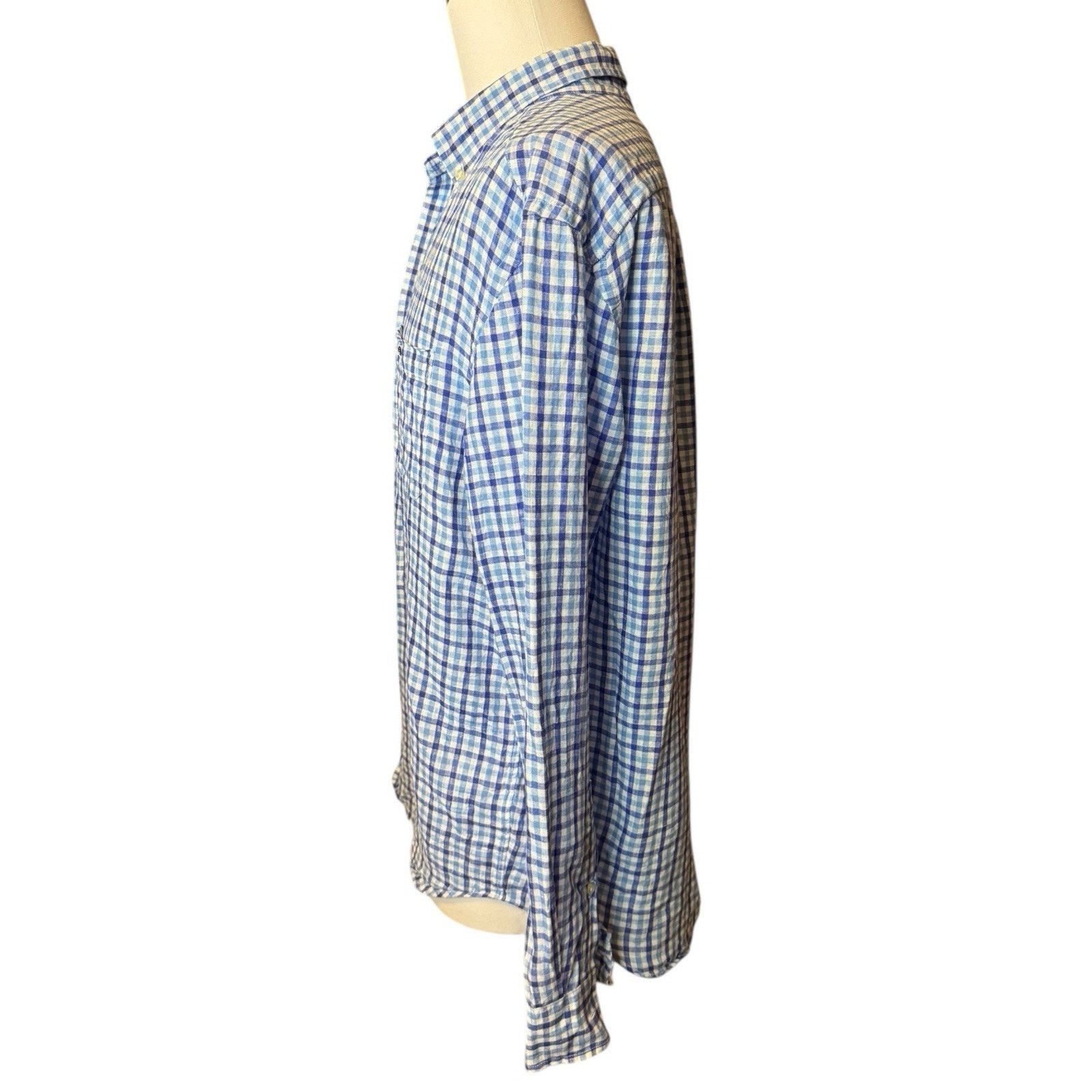 Vineyard Vines Vineyard Vines Blue Check 100% Linen Shirt TINY FLAW Size US L / EU 52-54 / 3 - 3 Thumbnail