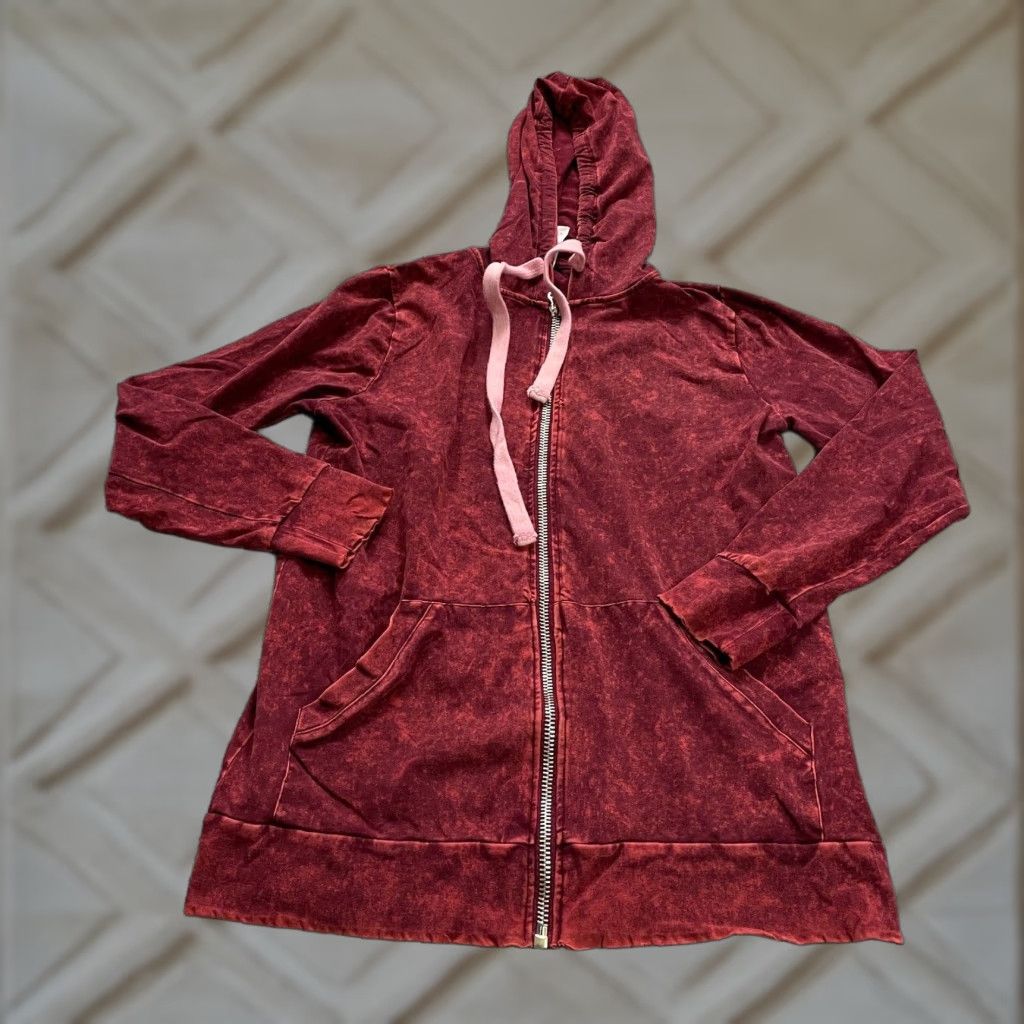 Vintage Zenana Signature Full Zip Hoodie Men M Red Solid Cotton Spandex Hoodie zipper Outdoor Classic Great Condition Mens Size US M / EU 48-50 / 2 - 1 Thumbnail