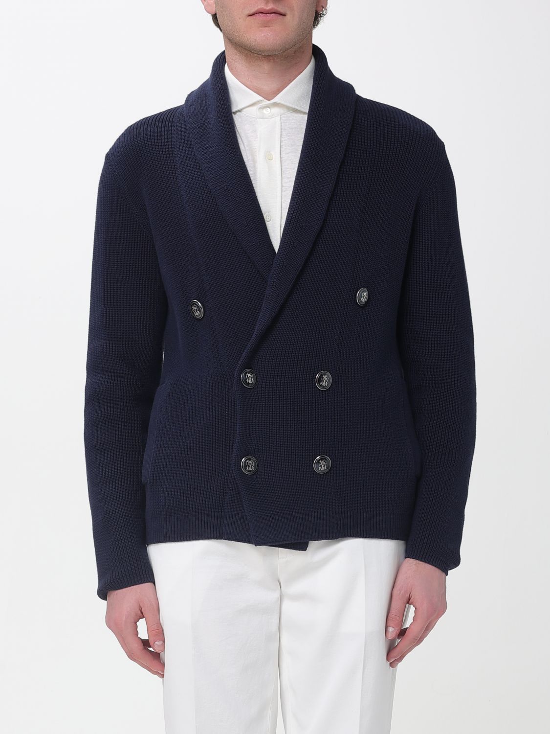 Brunello Cucinelli Brunello Cucinelli Sweater Men Navy Size US M / EU 48-50 / 2 - 1 Thumbnail