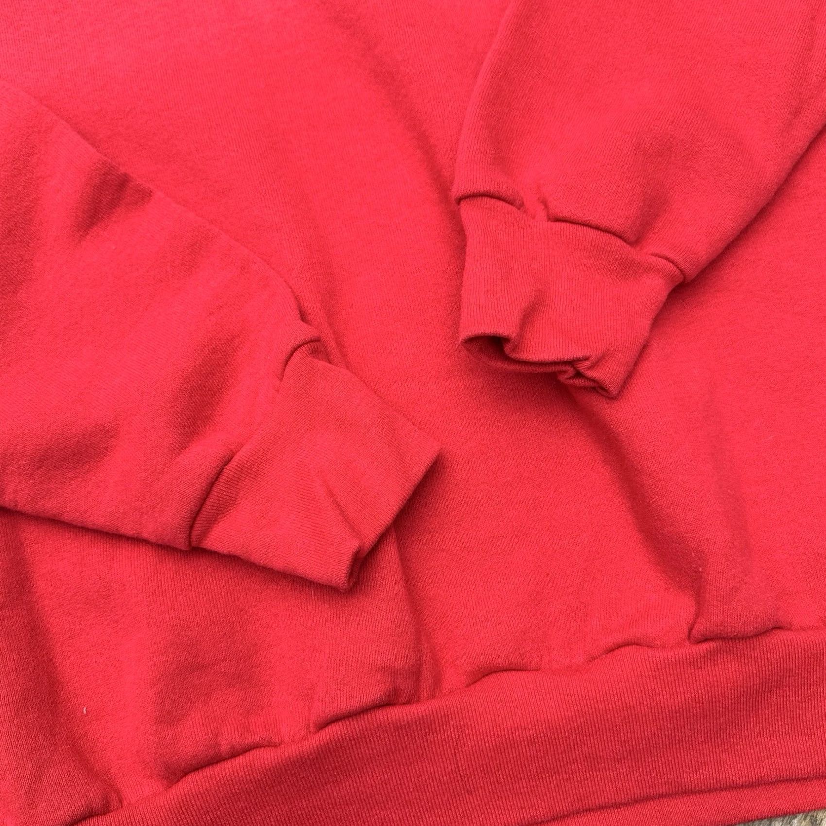 Fruit Of The Loom VINTAGE 90s Fruit of the Loom Red Crewneck Sweatshirt XL USA Made Sweatshirt Mens Pullover Cotton Blend Fleece Solid Long Sleeve Comfort All Seasons Size US XL / EU 56 / 4 - 2 Thumbnail