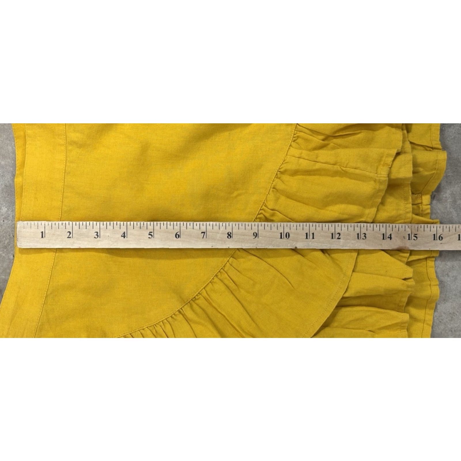 Vintage Aerie Ruffle Wrap Mini Skirt Women’s M Yellow Linen Blend Flirty Summer Skirt Size 32" / US 10 / IT 46 - 8 Thumbnail