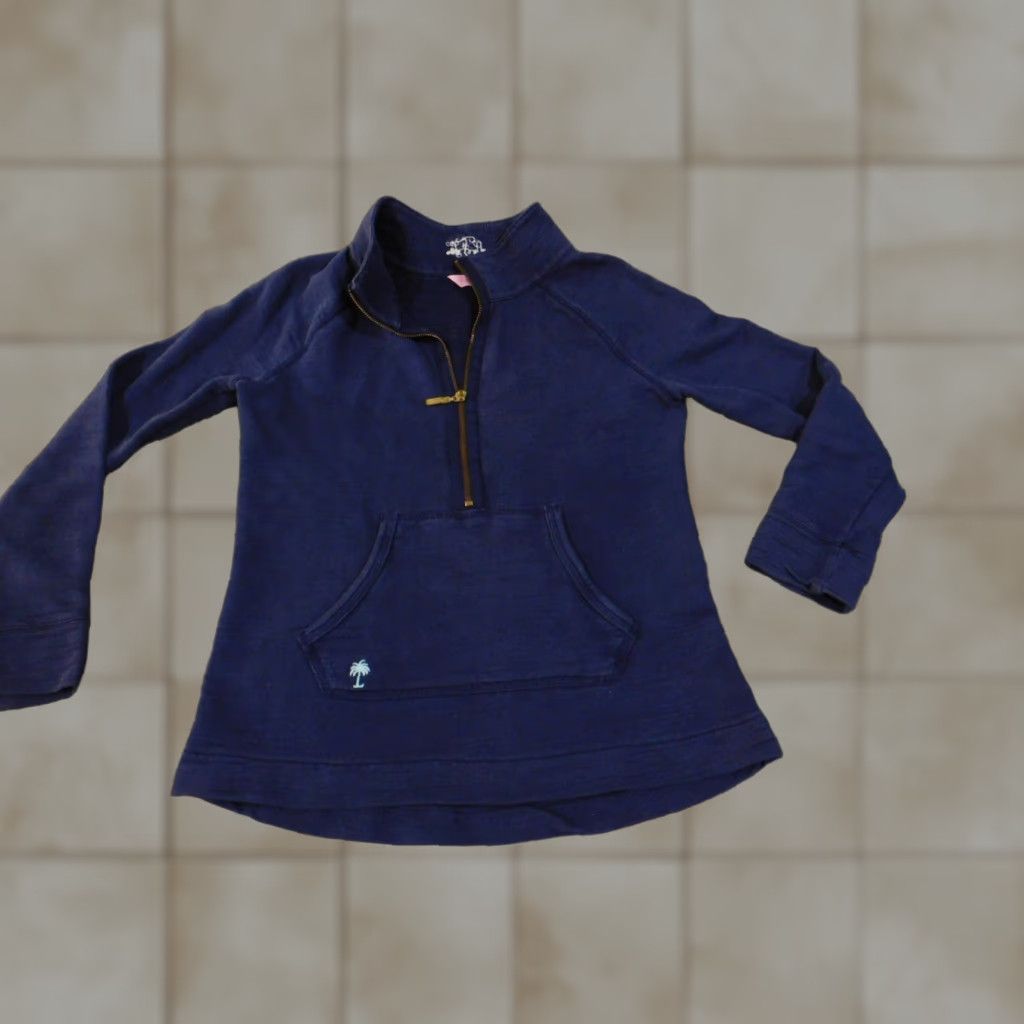 Lilly Pulitzer Lilly Pulitzer Sweater XS Blue Pullover 1/4 Zip Raglan Long Sleeve Mock Neck Women Beach Flower Casual Vintage No Size XS / US 0-2 / IT 36-38 - 1 Thumbnail