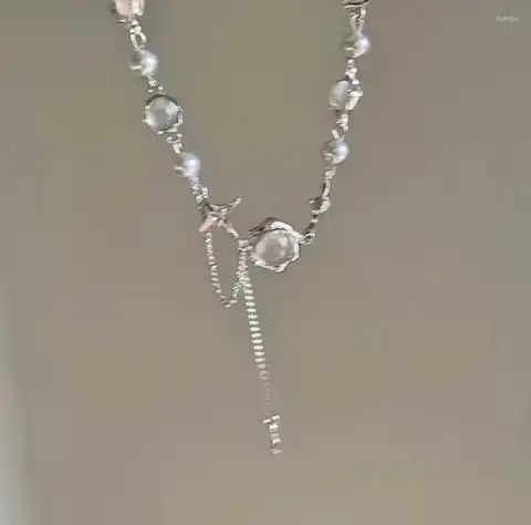 Jewelry Unisex geometric crystal necklace design Korean fashion Size ONE SIZE - 4 Thumbnail