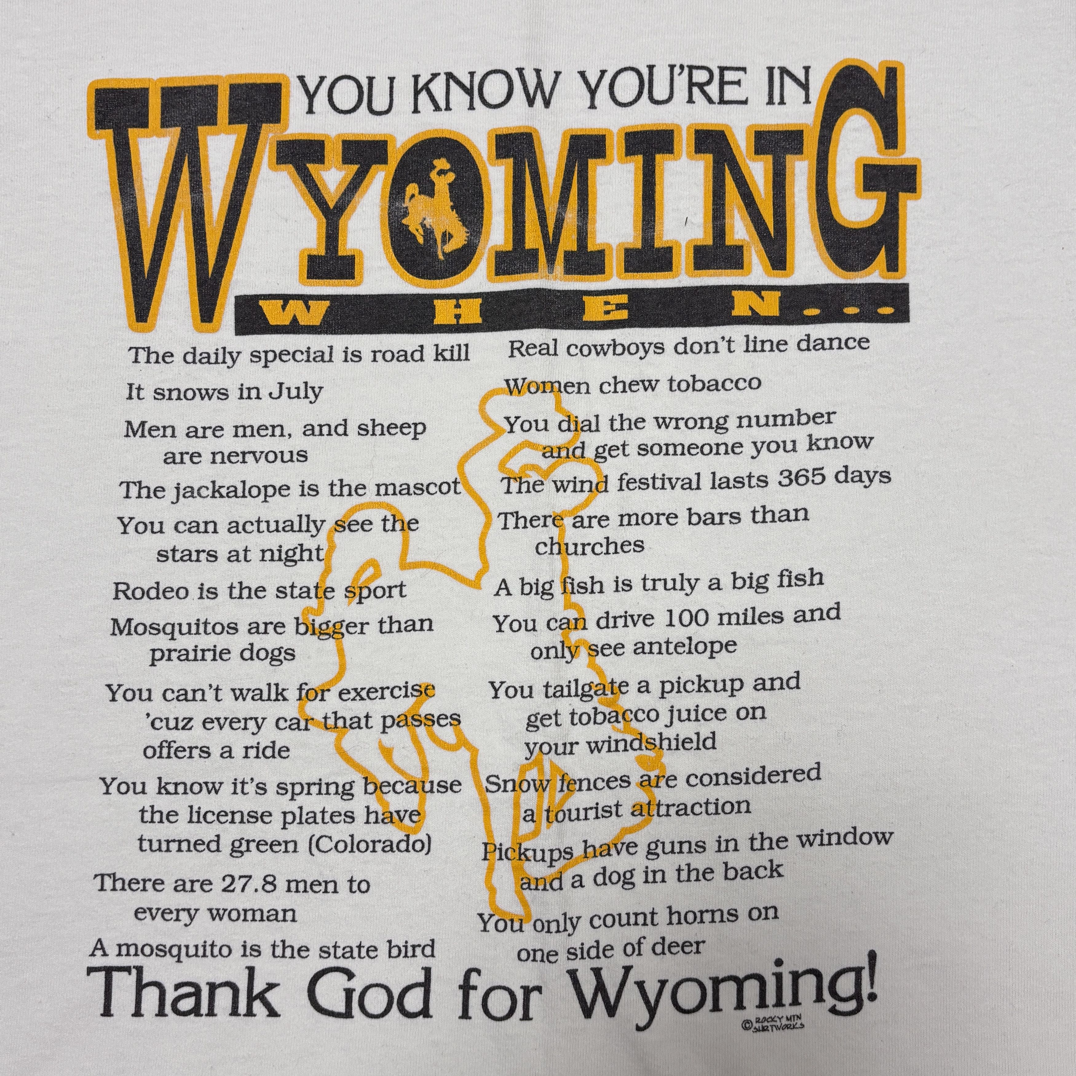 Vintage Vintage Humor Shirt Y2K Wyoming USA Quote Graphic Tee Size US XL / EU 56 / 4 - 3 Thumbnail